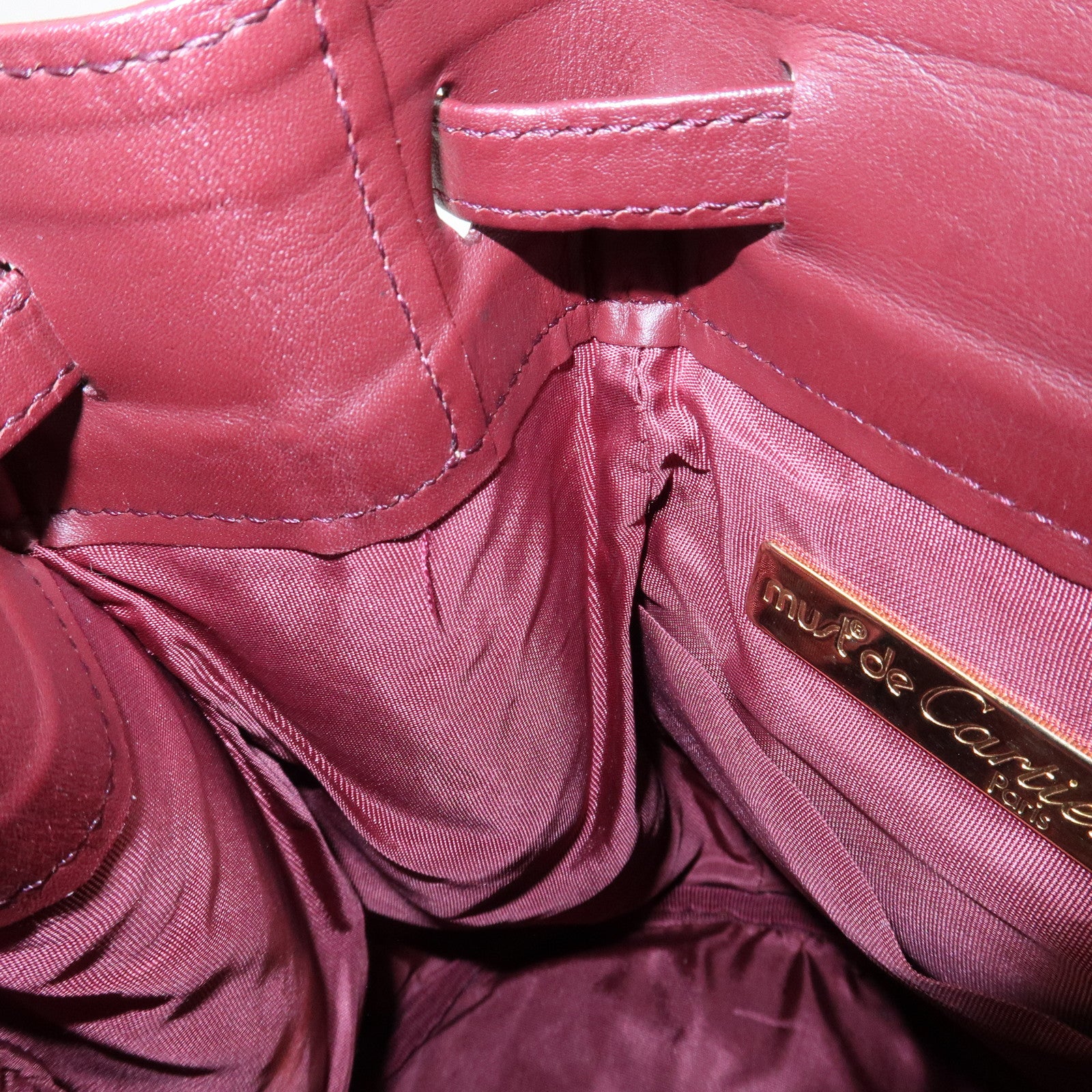 Cartier Must Line Calf Leather Shoulder Bag Bordeaux