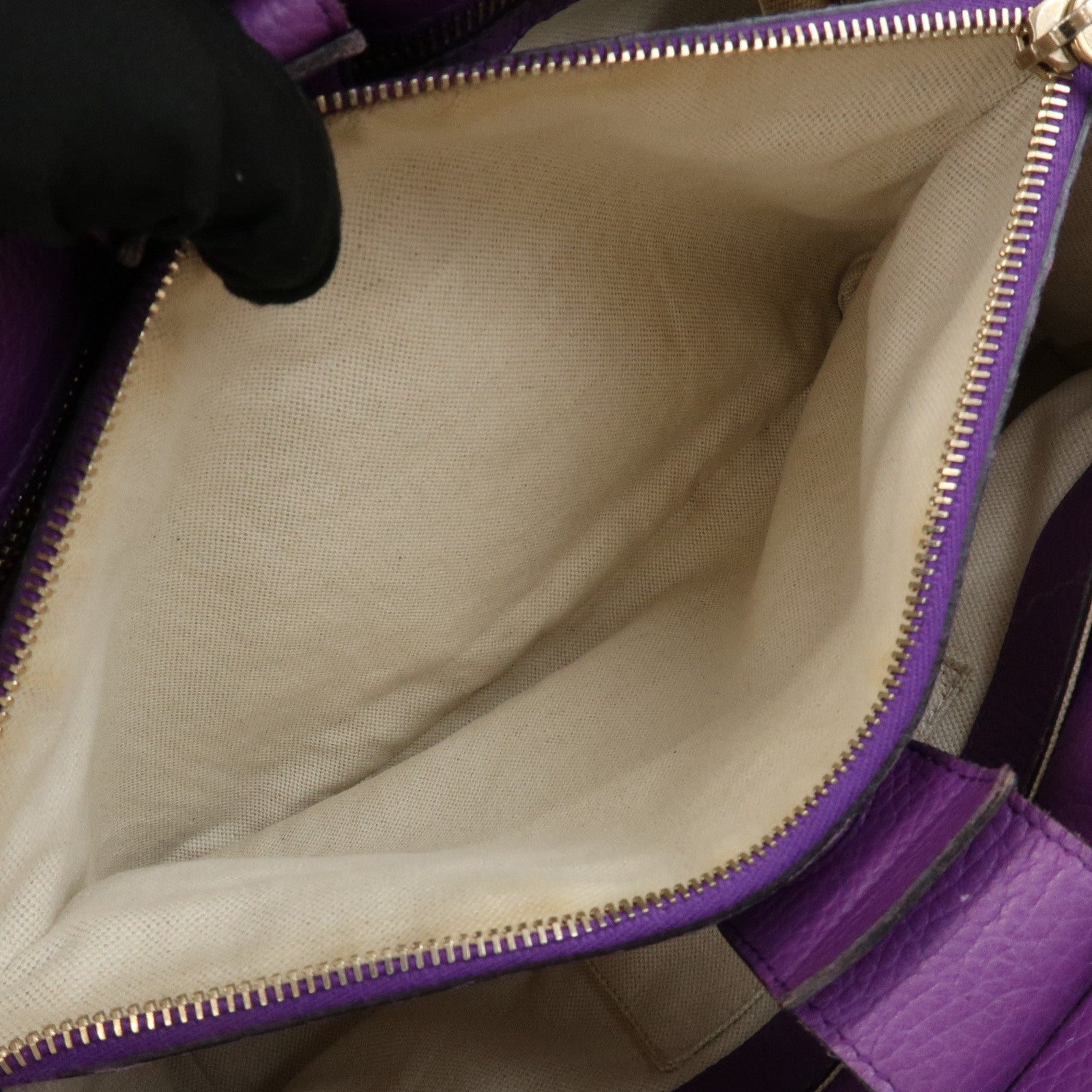 GUCCI Bamboo Shopper Medium 2Way Shoulder Bag Purple Blue 323660