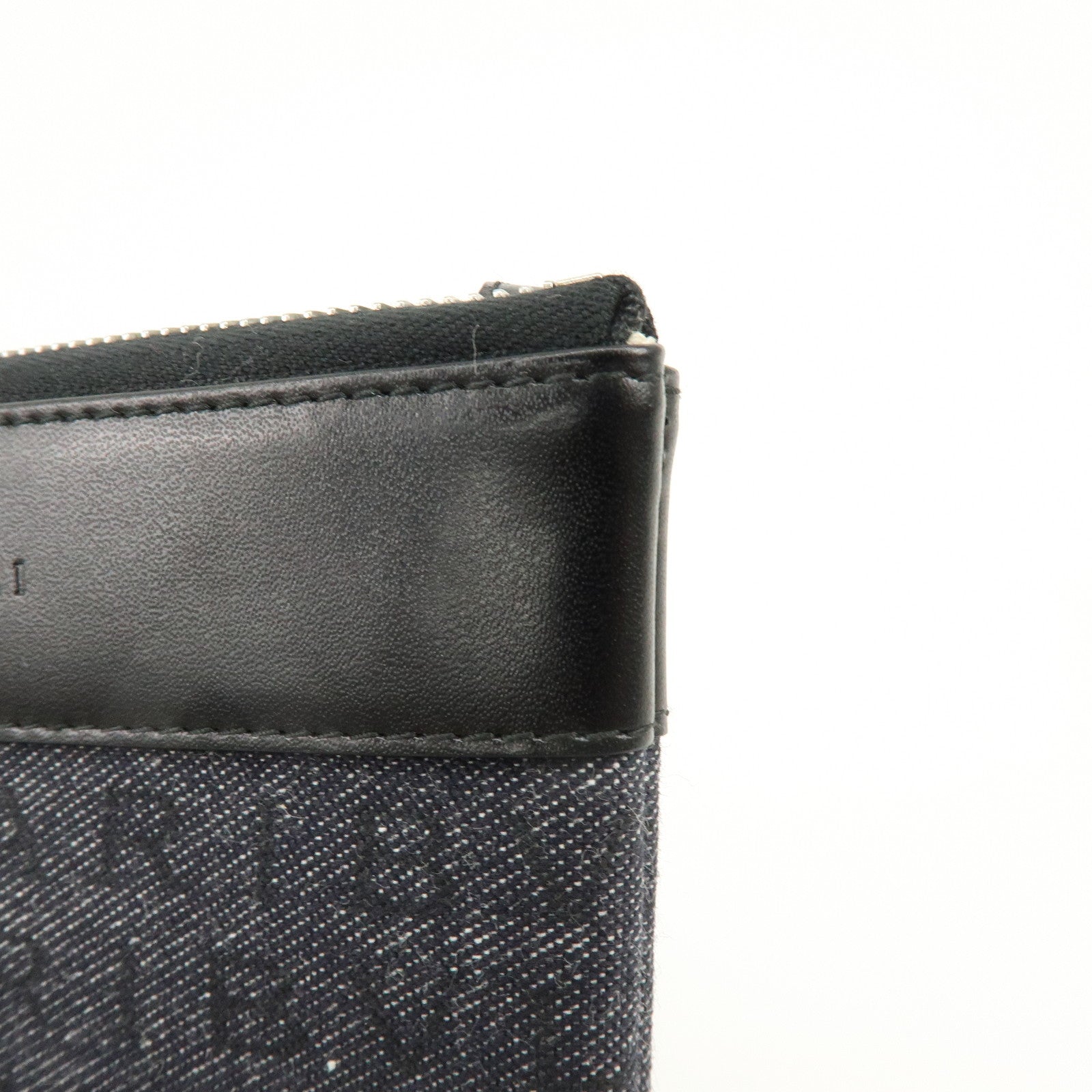 BVLGARI Logo Mania Denim Leather Shoulder Bag Crossbody Bag Black