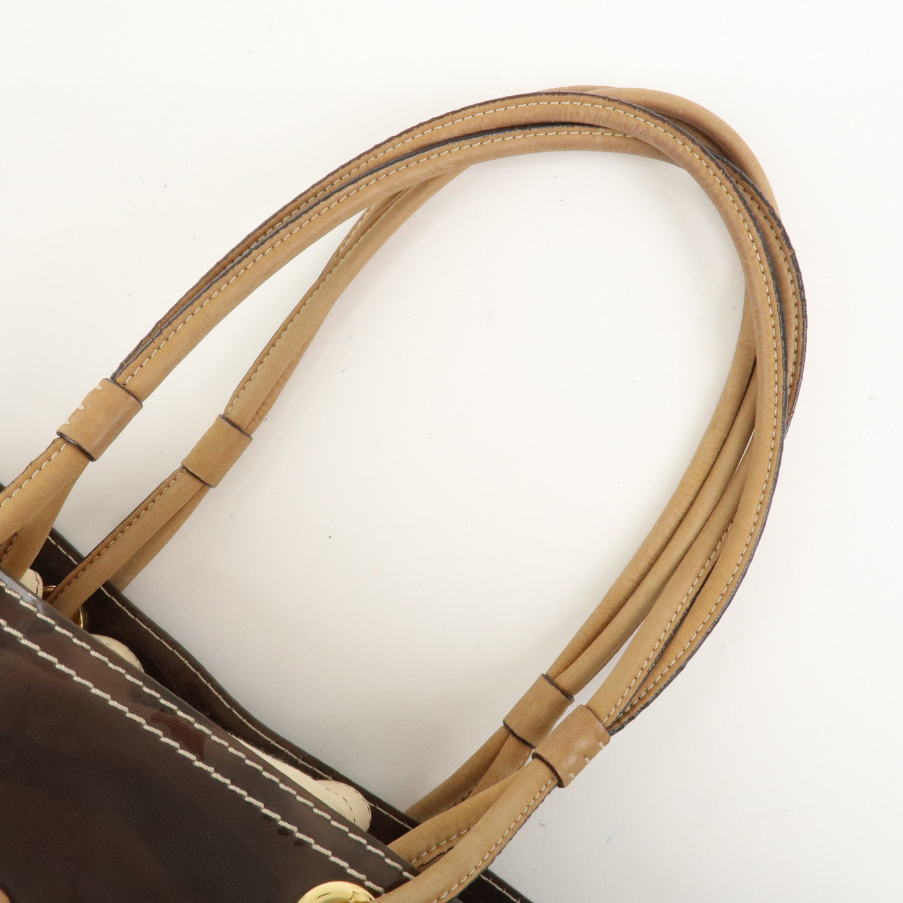 LOEWE Anagram PVC Leather Tote Bag Shoulder Bag Brown