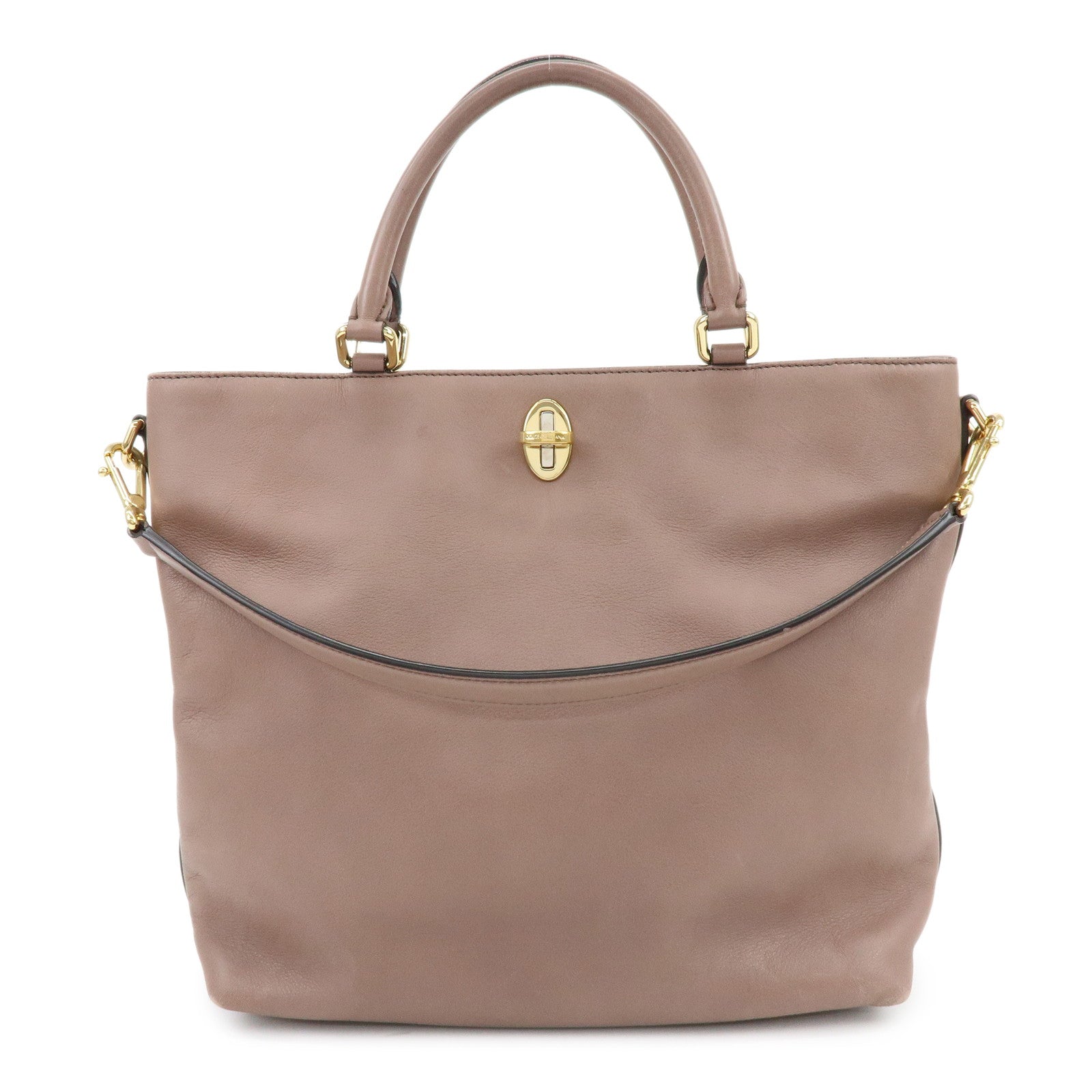 Dolce & Gabbana Leather 2Way Bag Hand Bag Shoulder Bag Brown
