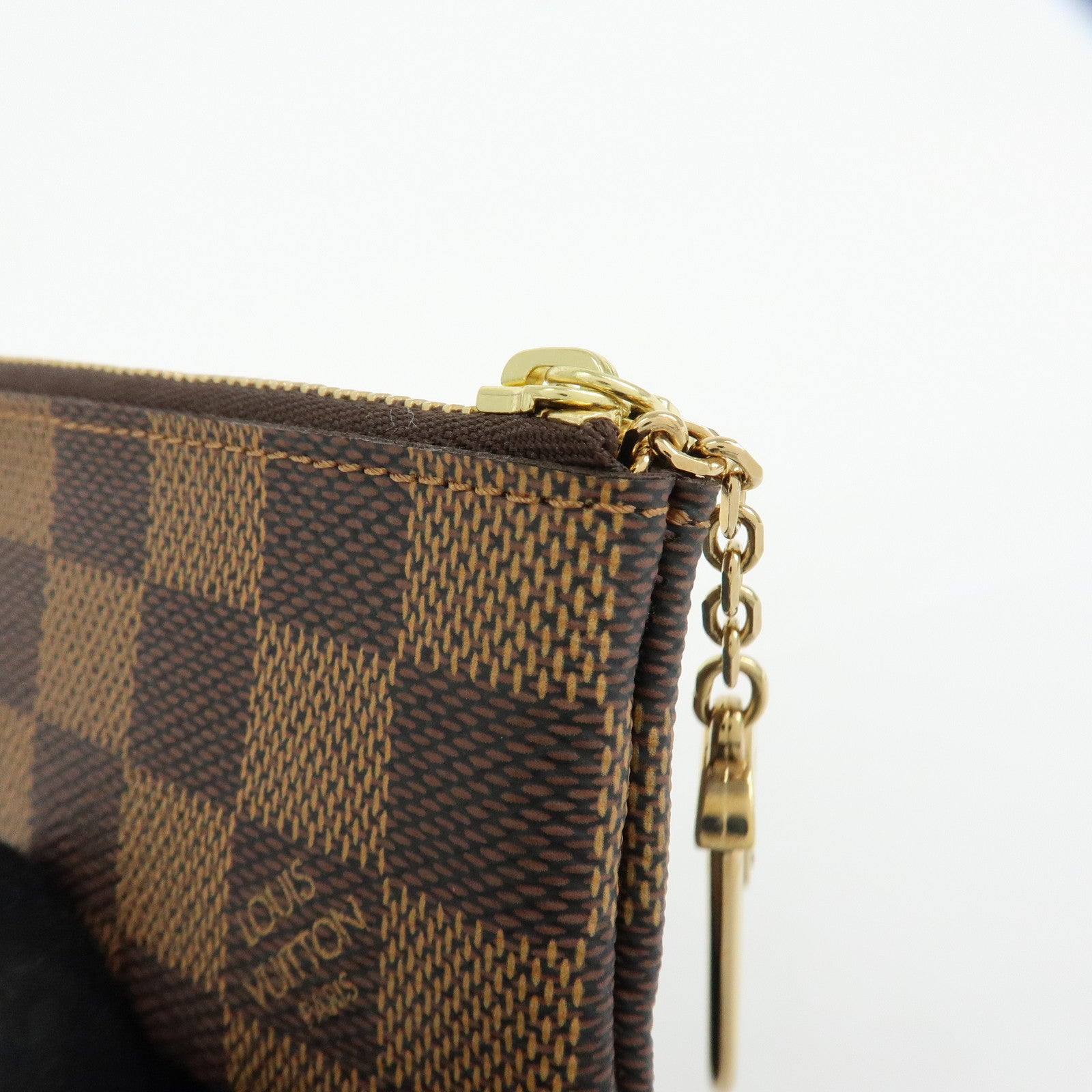 Louis Vuitton Damier Canvas Pochette Cles Coin Case Brown N62658