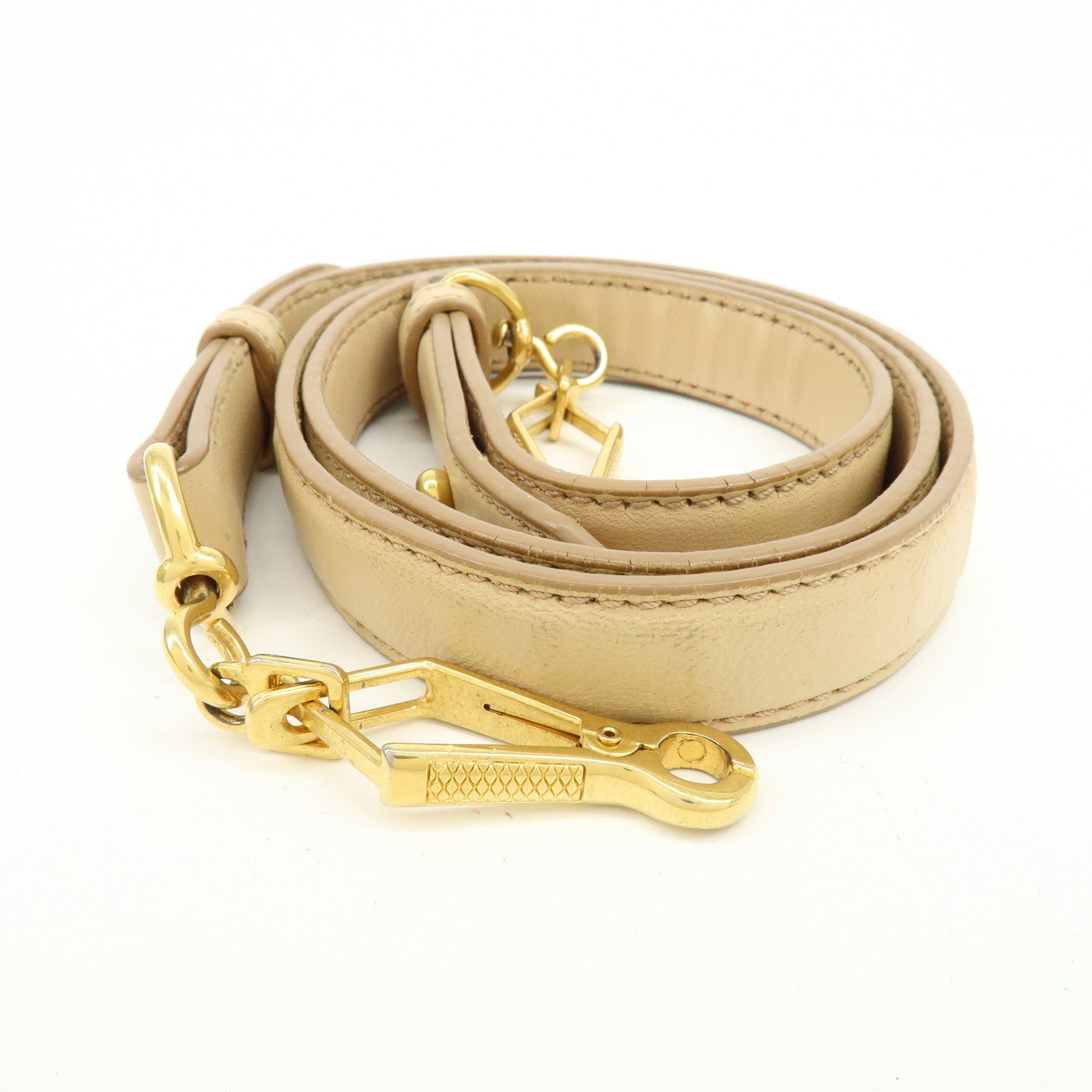 MIU MIU Matelasse Leather 2Way Bag Hand Bag Shoulder Bag Beige