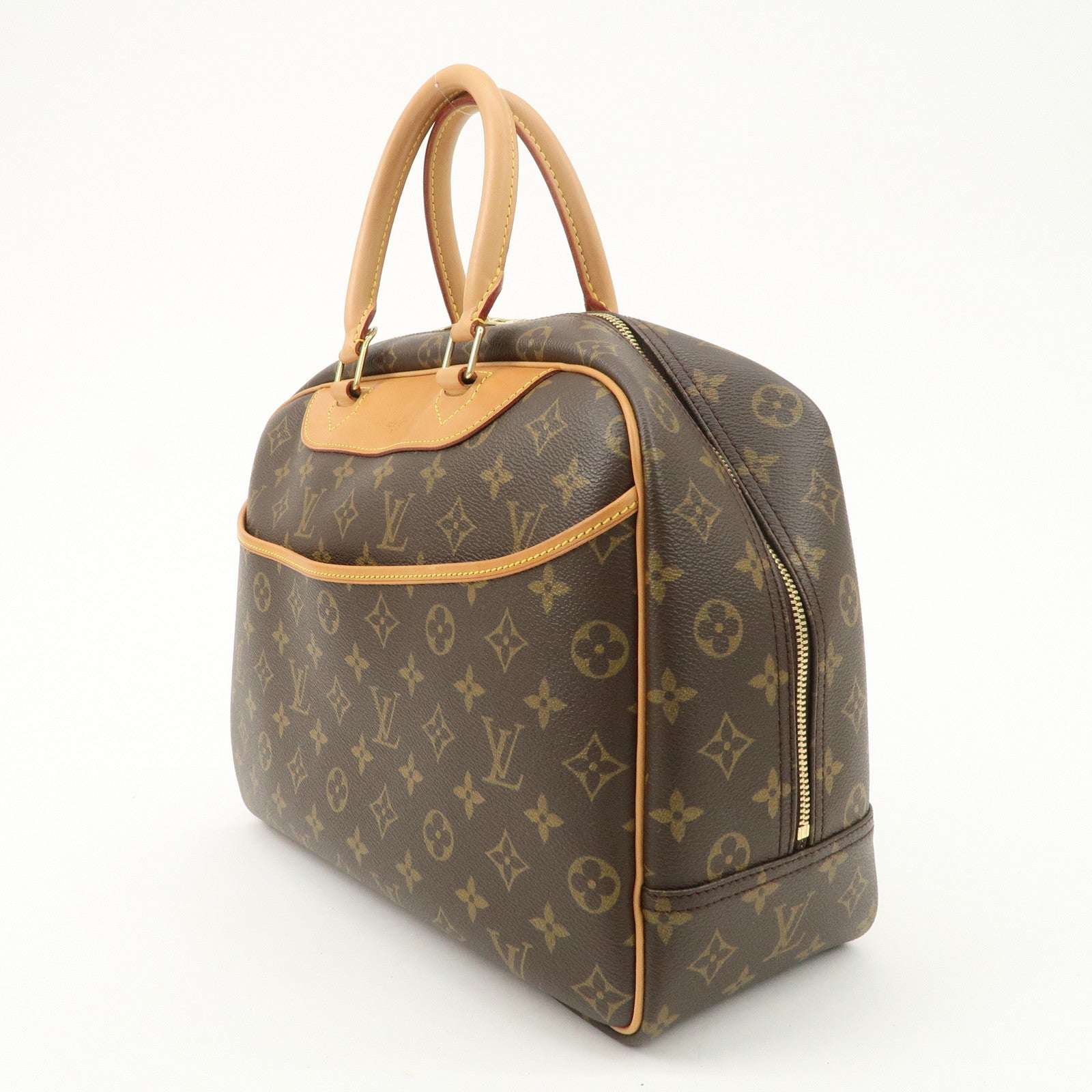 Louis Vuitton Monogram Deauville Hand Bag Brown M47270 Used
