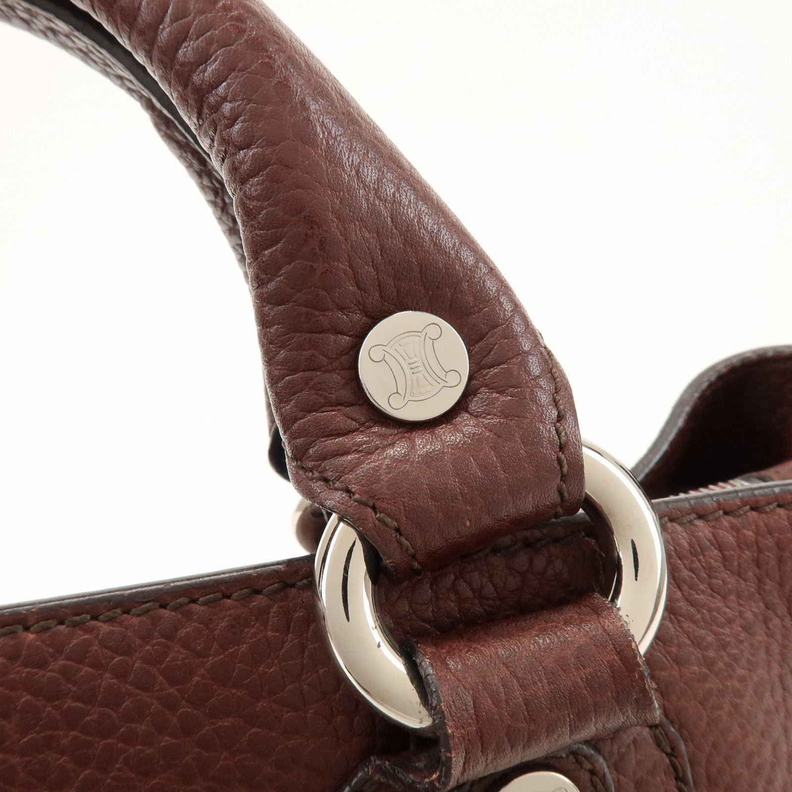 CELINE Leather Boogie Bag Hand Bag Tote Bag Brown