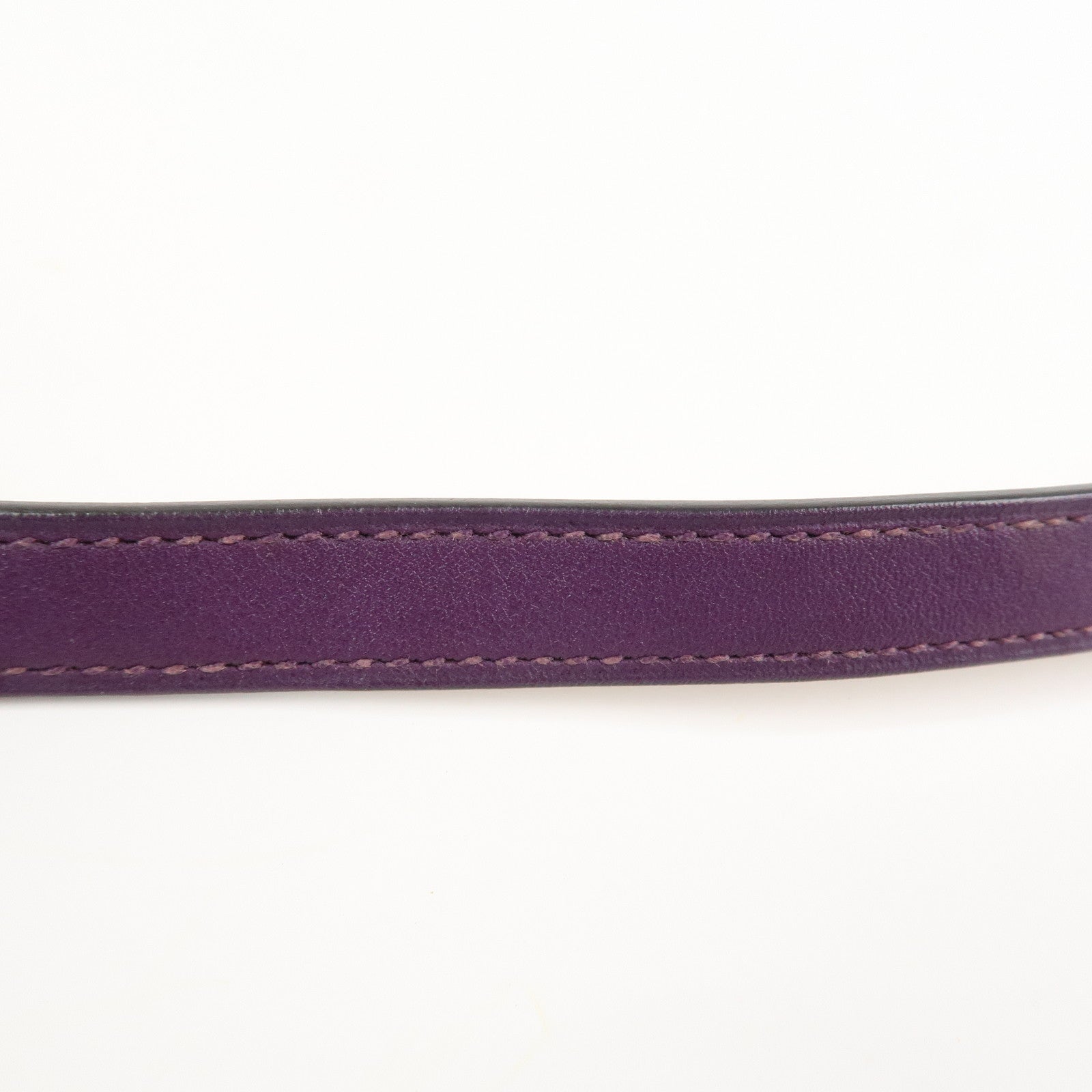 HERMES Leather Mini Kelly Double Tour Bracelet Q Stamped Purple