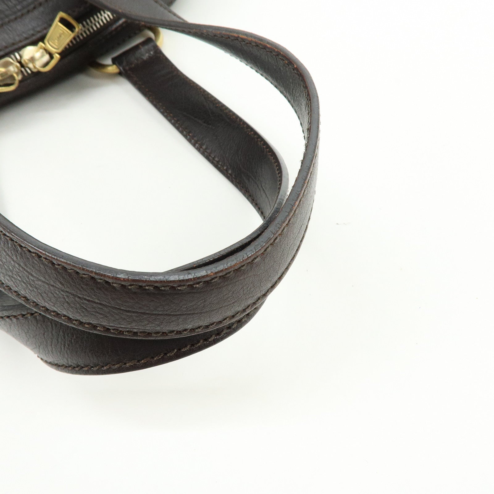 SAINT LAURENT PARIS Muse Y Line Calf Leather Hand Boston Bag Brown