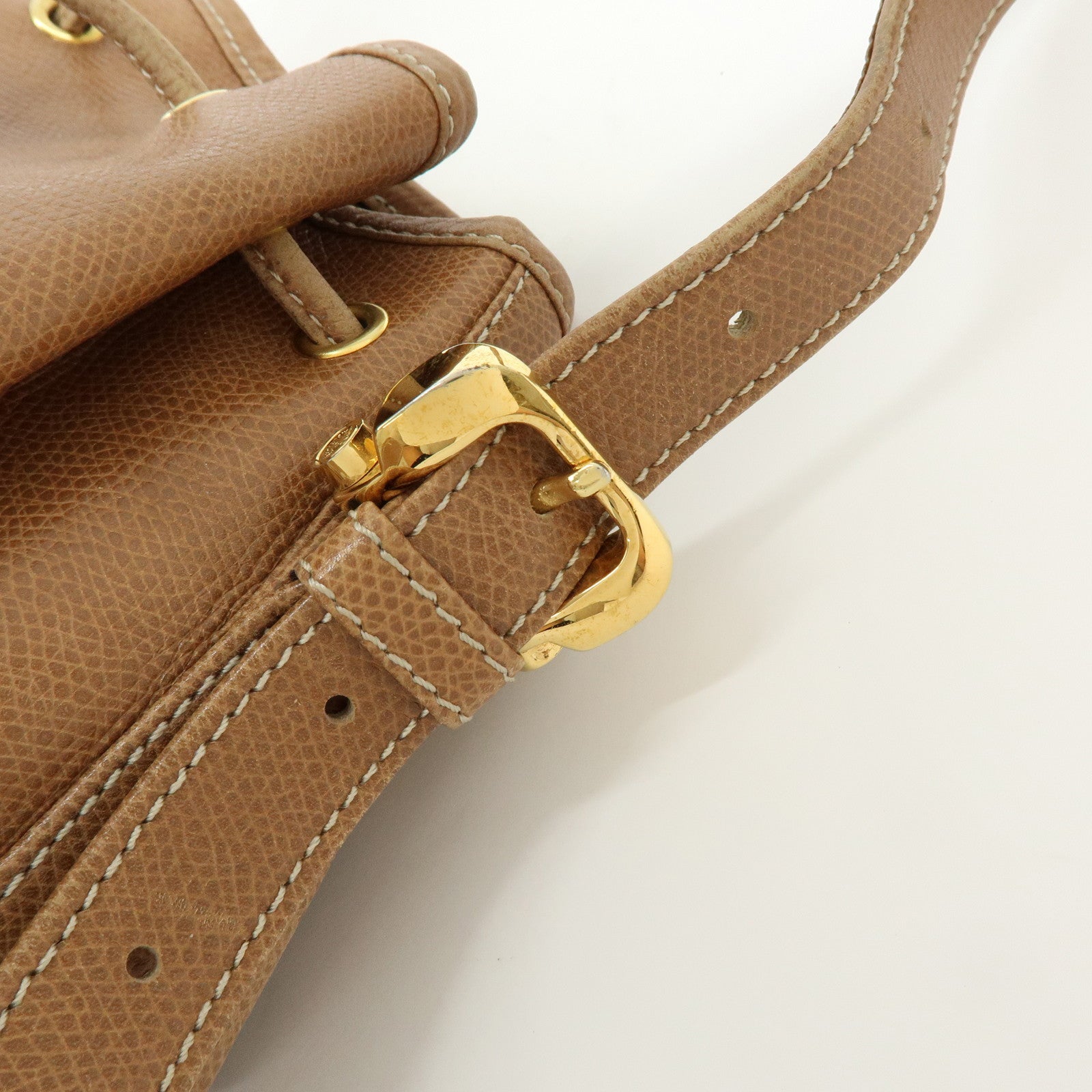 LOEWE Anagarm Leather Drawstring Shoulder Bag Brown