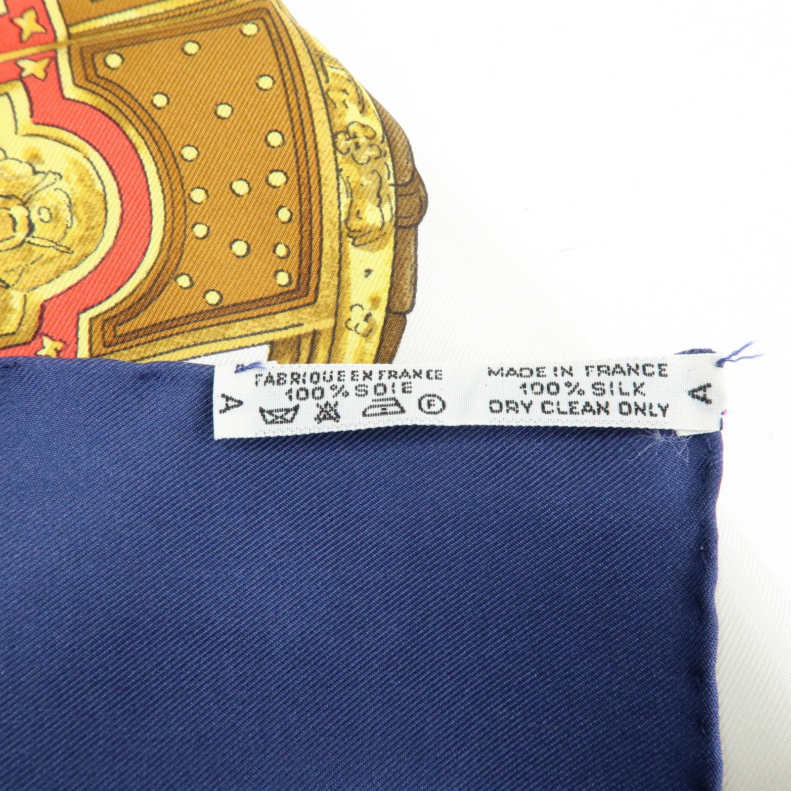 HERMES Carre 90 Silk 100% Scarf SPRINGS Navy