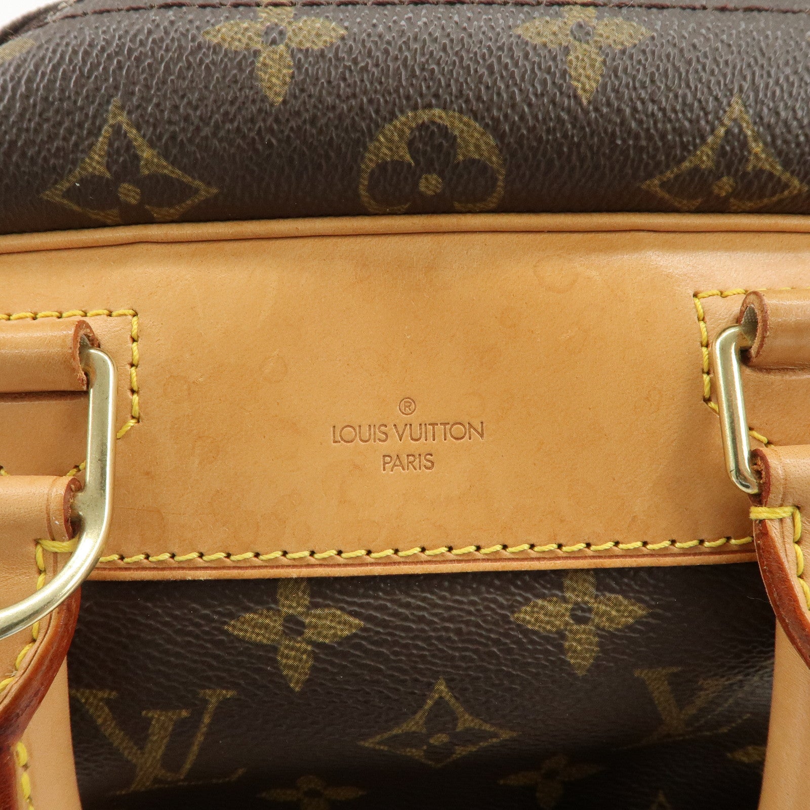 Louis Vuitton Monogram Deauville Hand Bag Brown M47270 Used