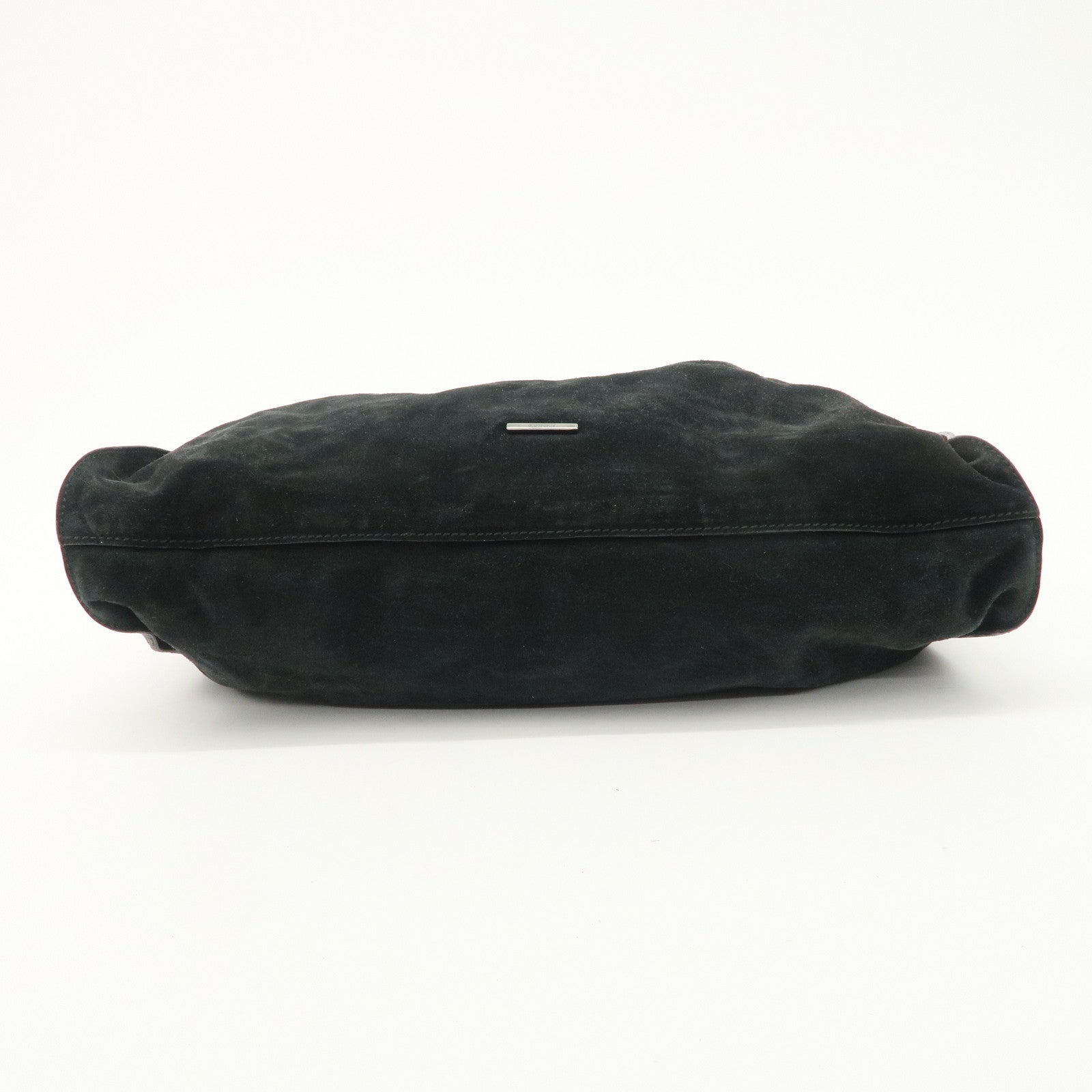 GUCCI Suede Leather Shoulder Bag Tote Bag Black 001.4332 Used