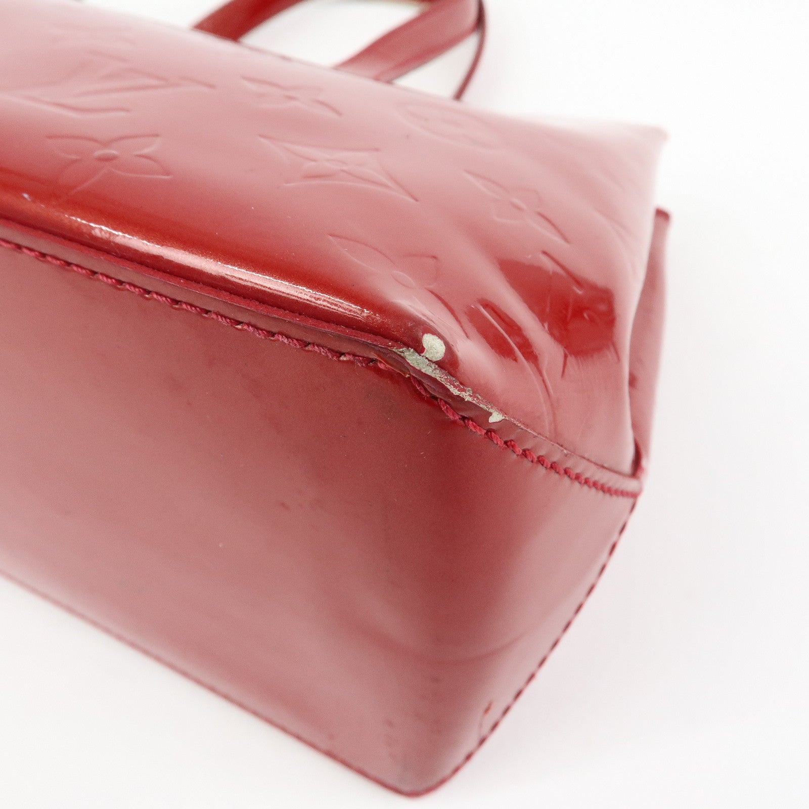 Louis Vuitton Monogram Vernis Wilshire PM Hand Bag Red M93642