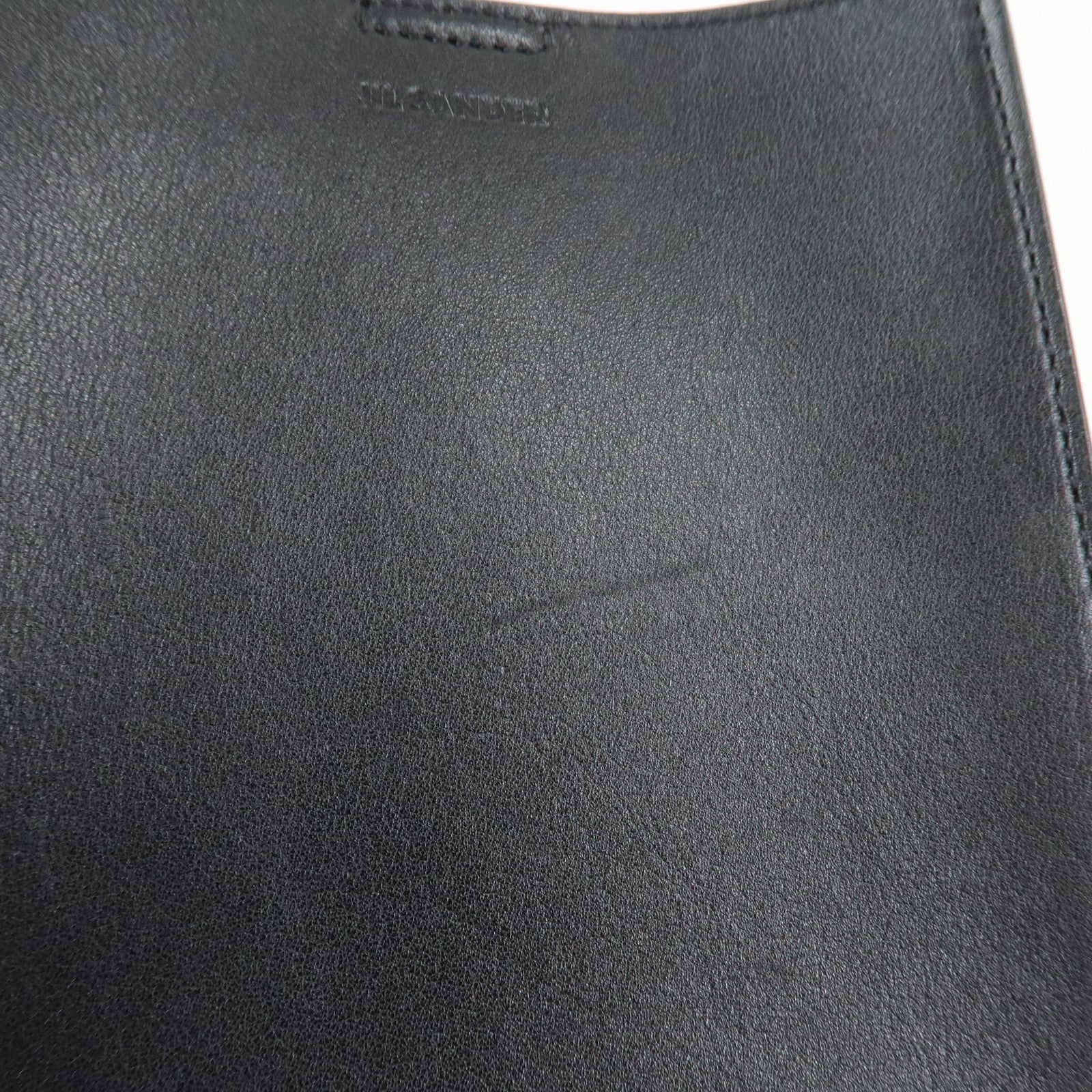 JIL SANDER Tangle Small Logo Leather Shoulder Bag Black