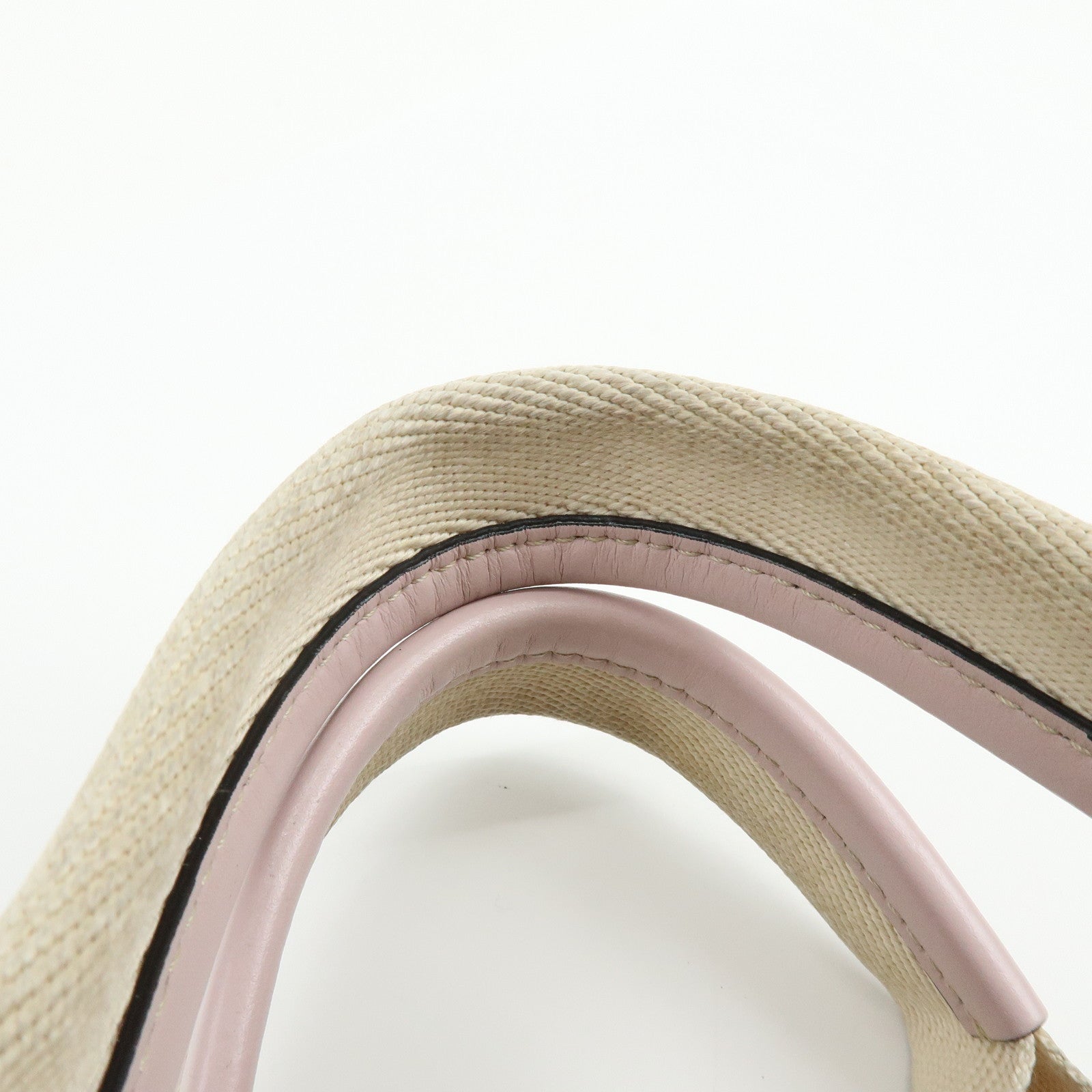 Chloe Woody Canvas Leather 2Way Bag Shoulder Bag Natural Pink