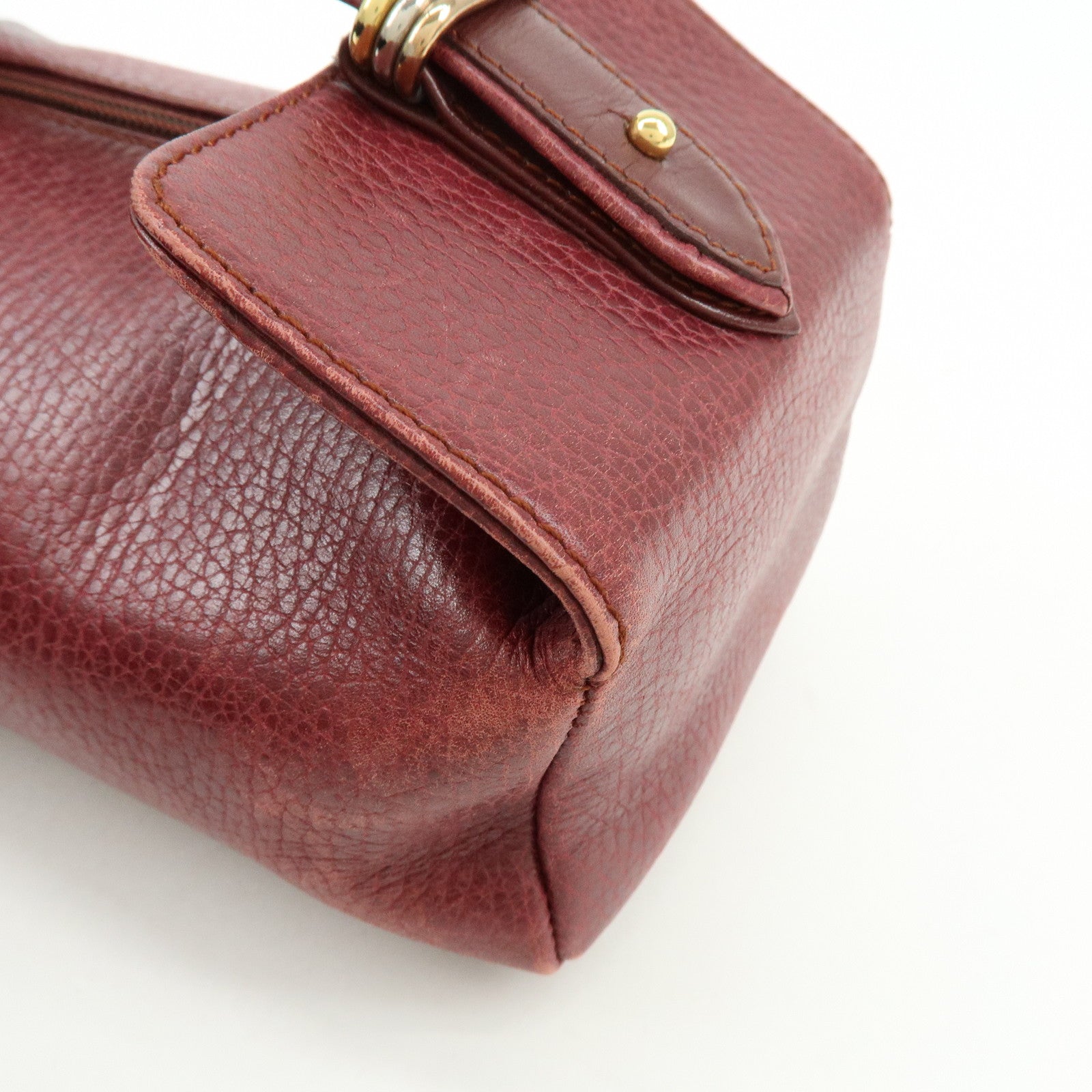 Cartier Must de Cartier Trinity Leather Hand Bag Tote Bag Bordeaux