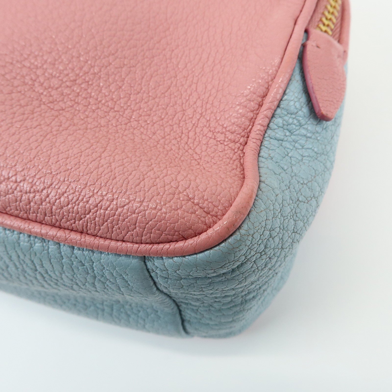 MIU MIU Camera Bag Chain Shoulder Bag Pink Light Blue
