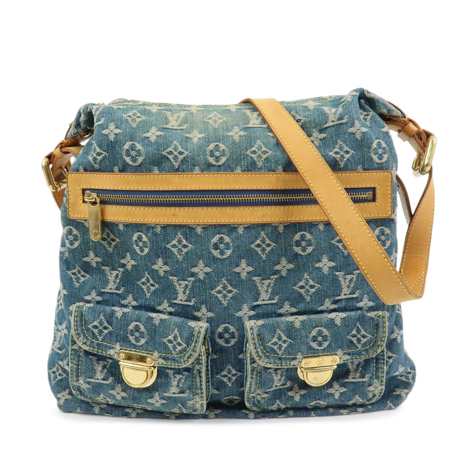 Louis Vuitton Monogram Denim Baggy GM Shoulder Bag Blue M95048