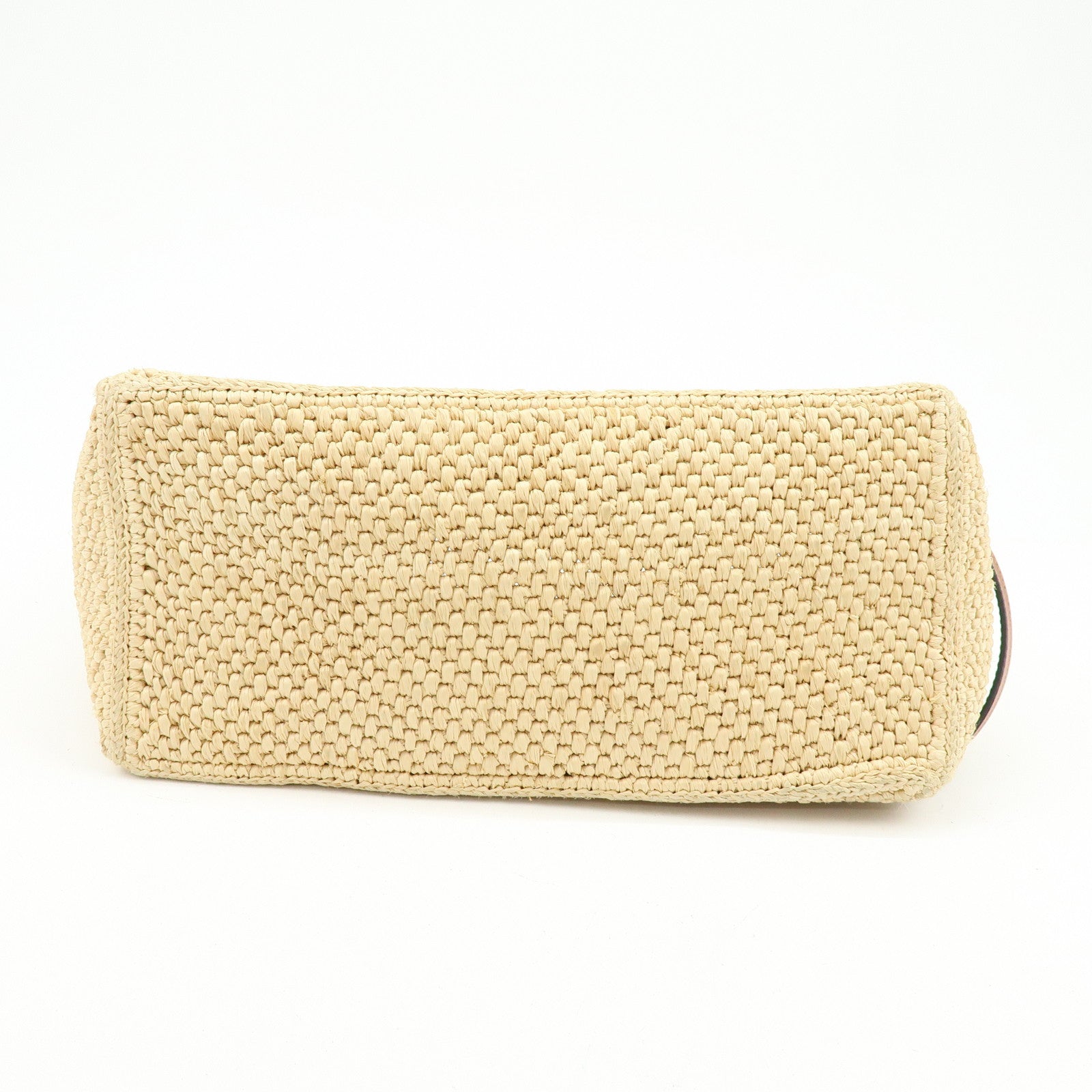 LOEWE Font Tote Raffia Leather 2Way Bag Tote Bag Shoulder Bag Beige
