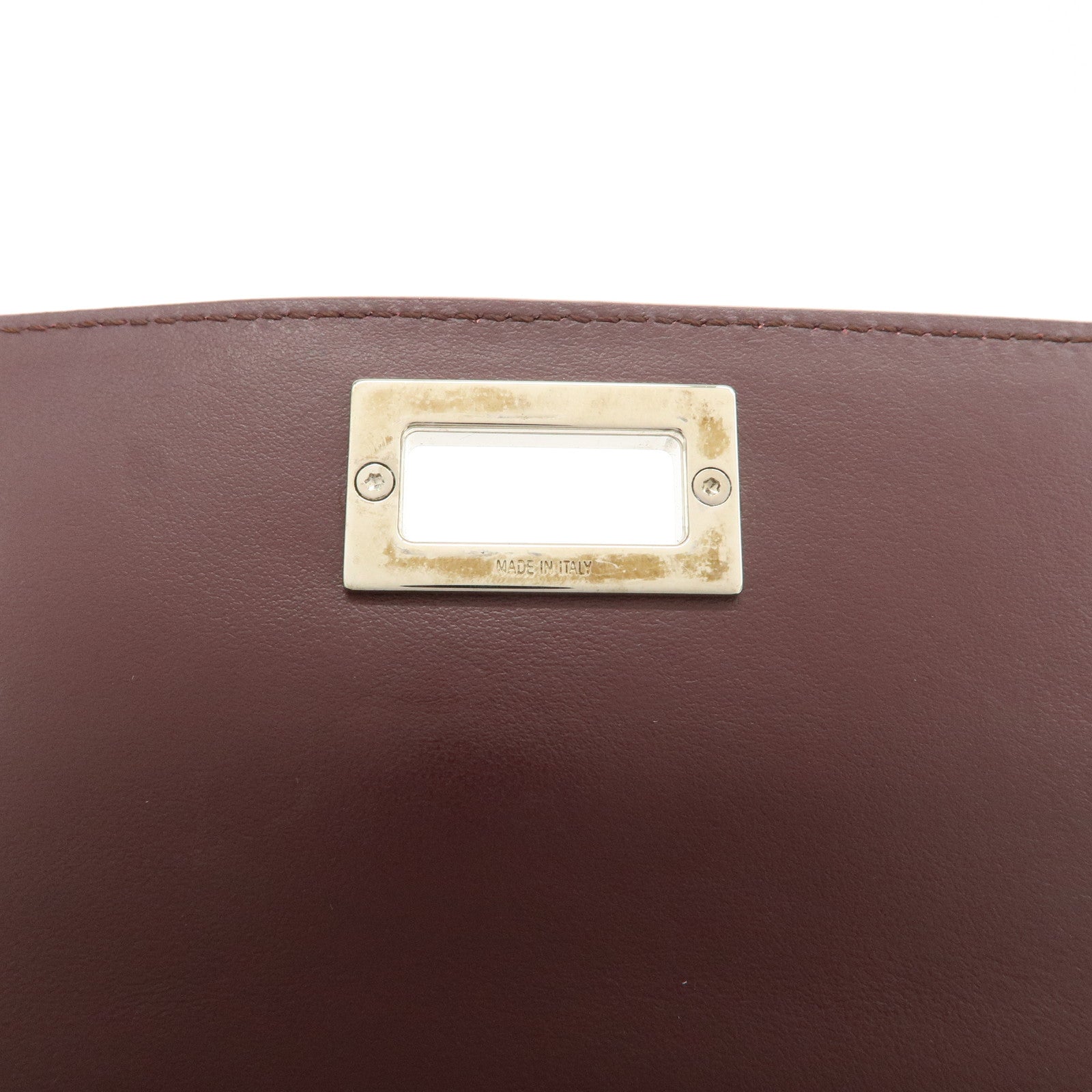 FENDI Peekaboo Leather Bi-fold Continental Wallet Long Wallet 8M0377 Used