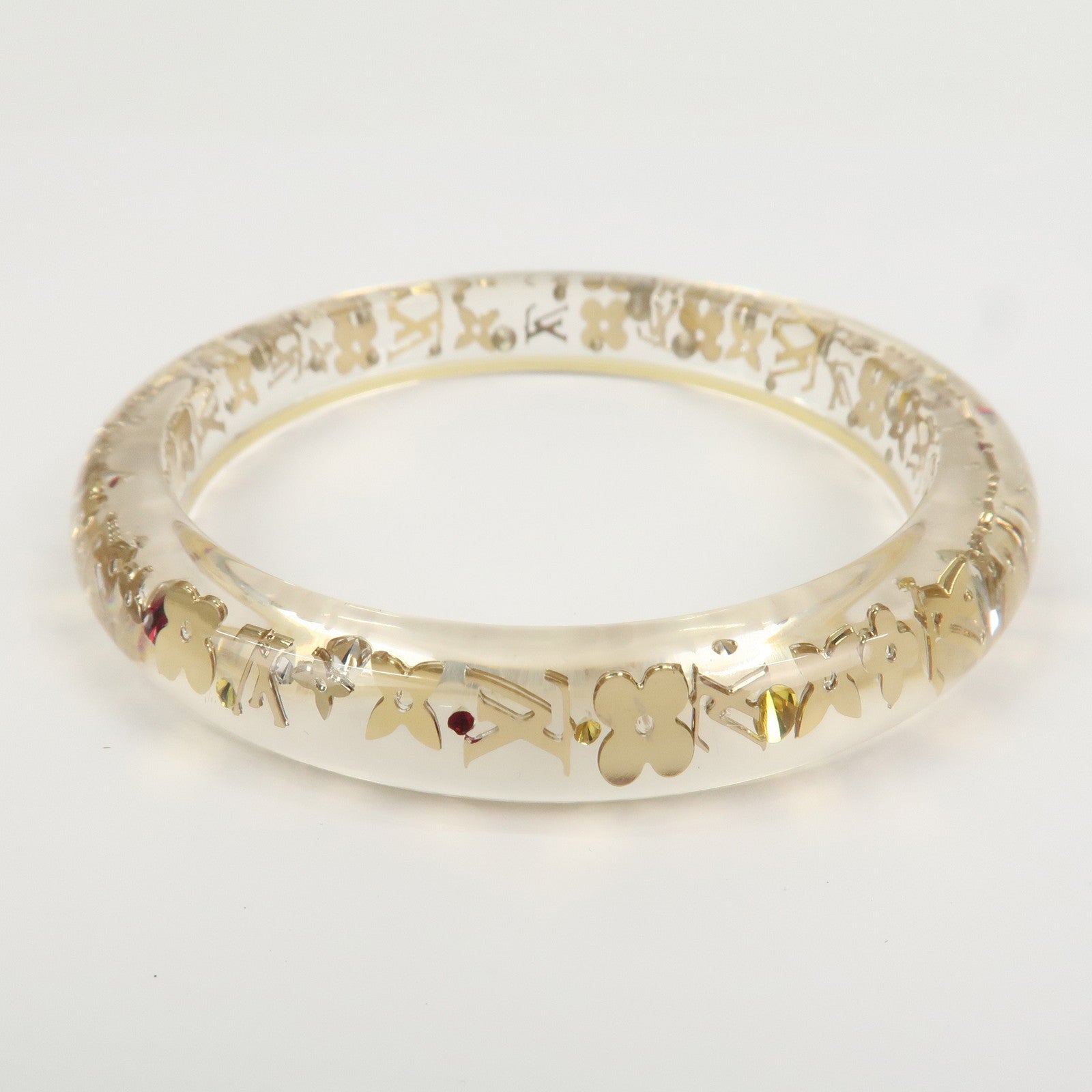 Louis Vuitton Bracelet Inclusion TPM Bangle Transparent Gold M65202