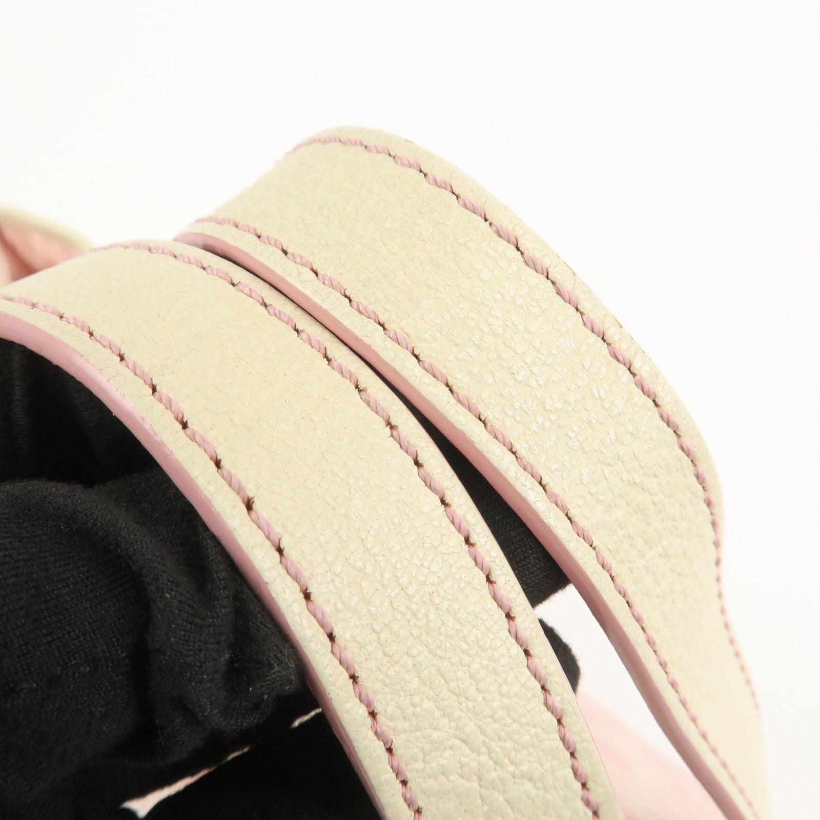 CELINE C Macadam Canvas Leather Tote Bag Shoulder Bag Pink Ivory