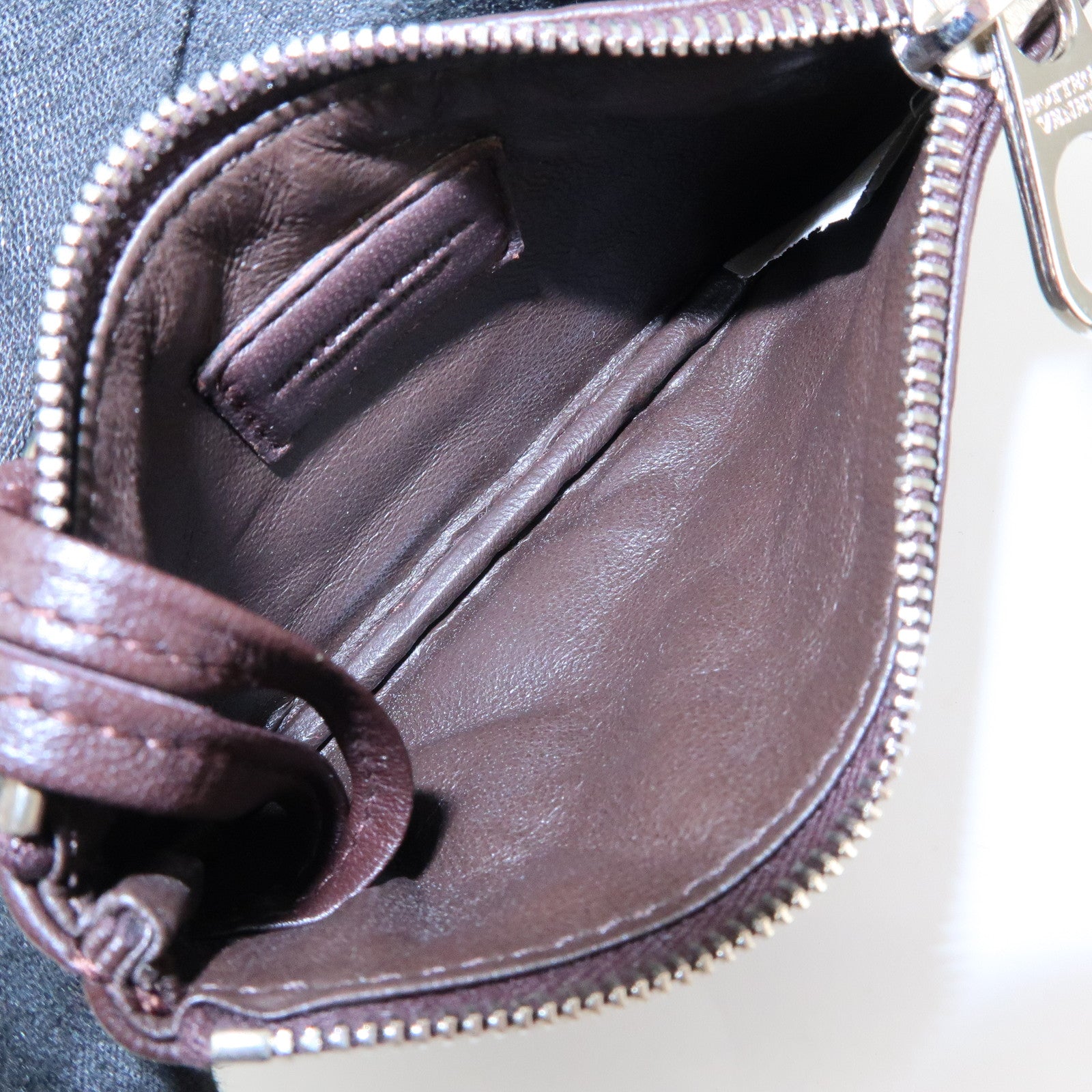 BOTTEGA VENETA Intrecciato Leather Coin Key Case Brown 131232