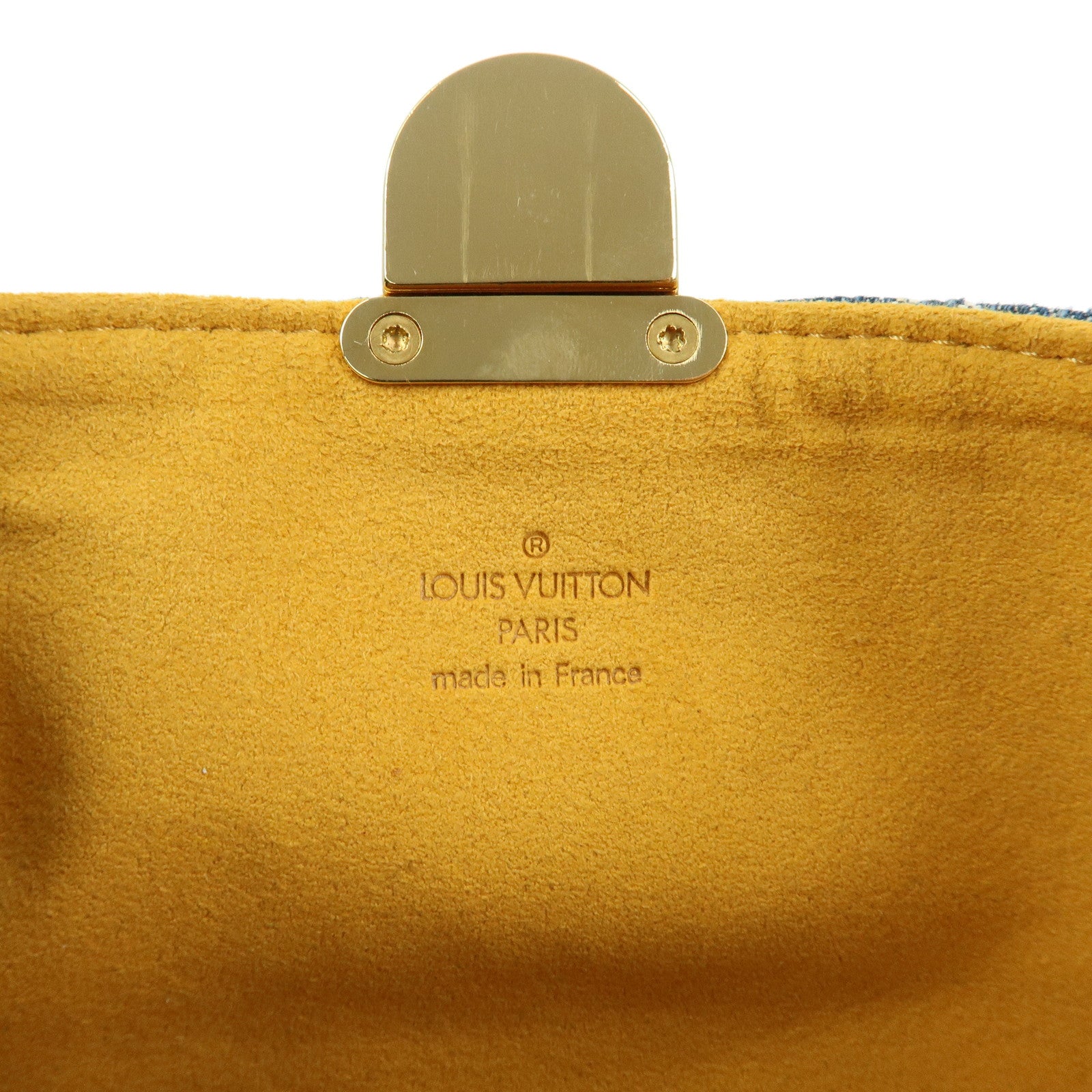Louis Vuitton Monogram Denim Pochette Plat Pouch Clutch Bag M95007