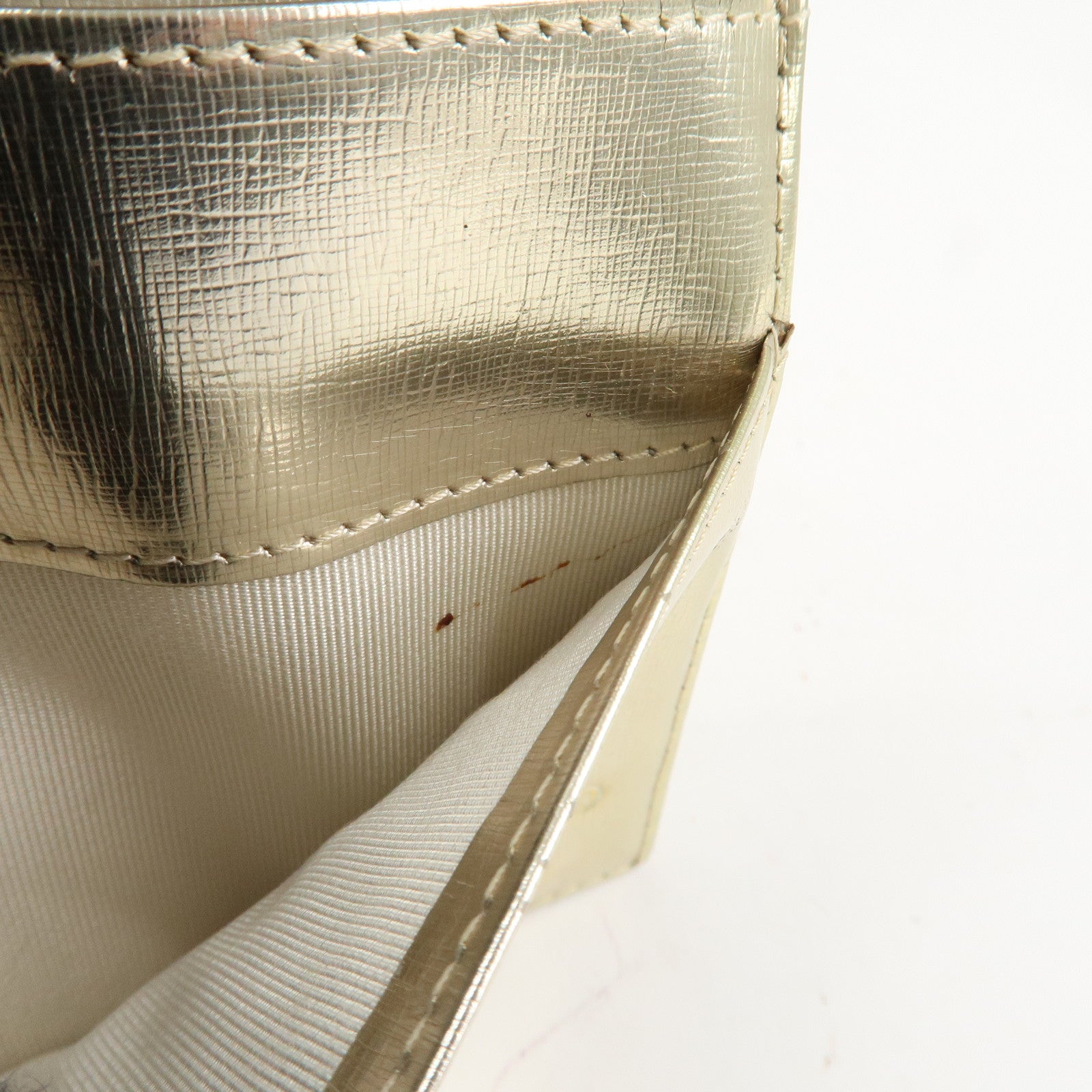 CHANEL Leather Coco Mark Long Wallet Gold Gold Hardware A27156 Used