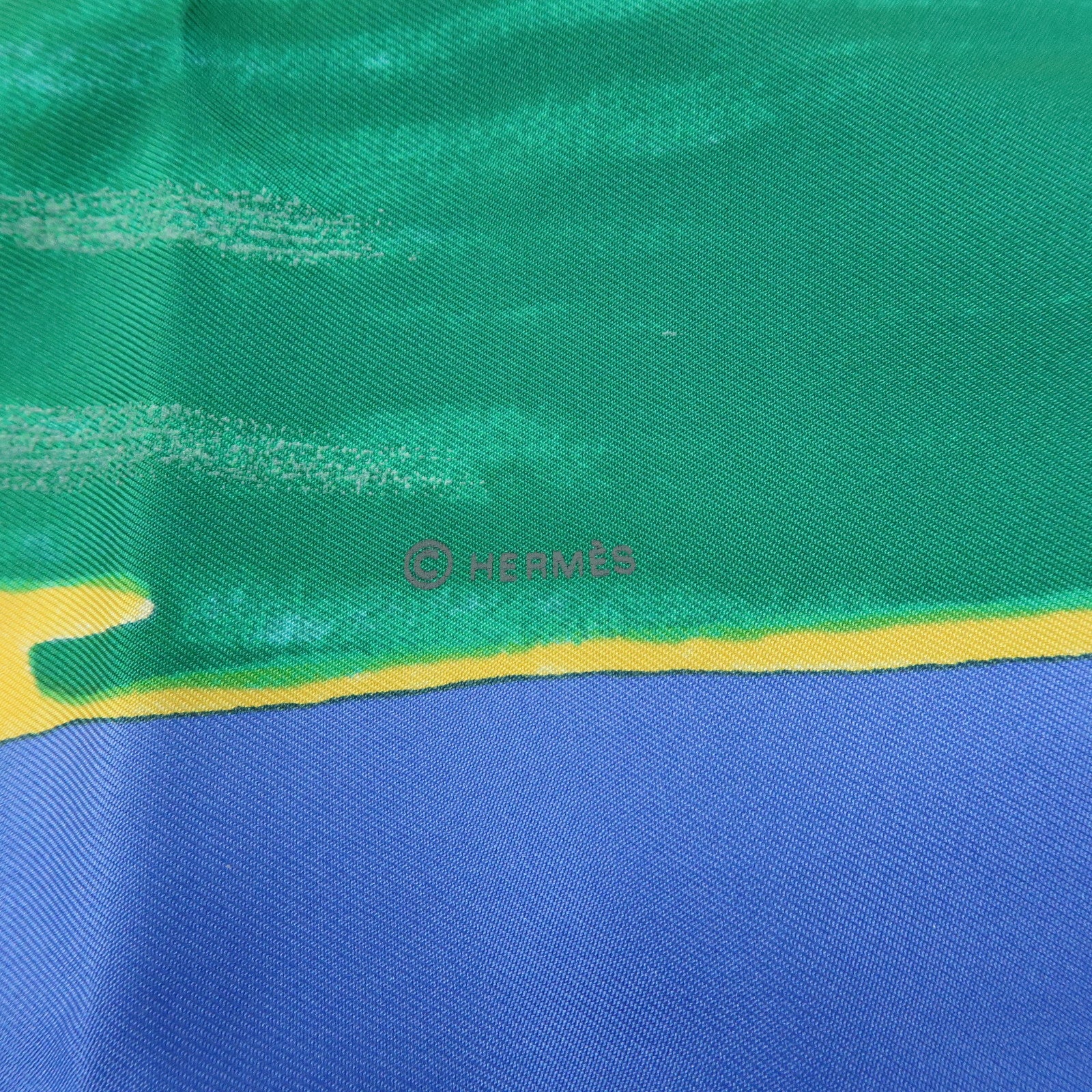 HERMES Carre 90 Silk 100% Scarf Smiles in Third Millenary Blue