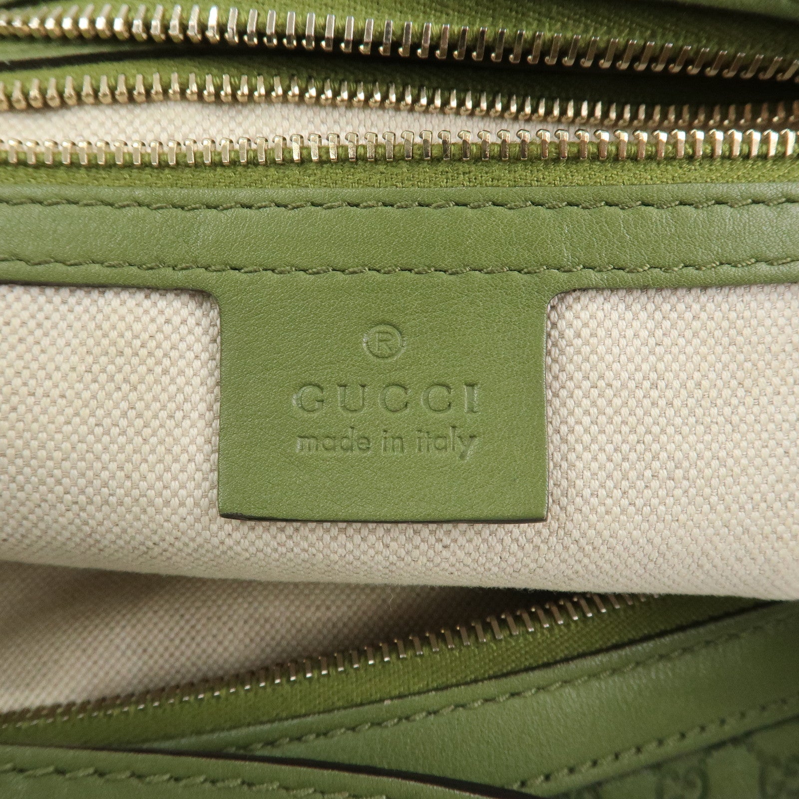 GUCCI Micro Guccissima Leather Shoulder Bag Hand Bag Green 309618
