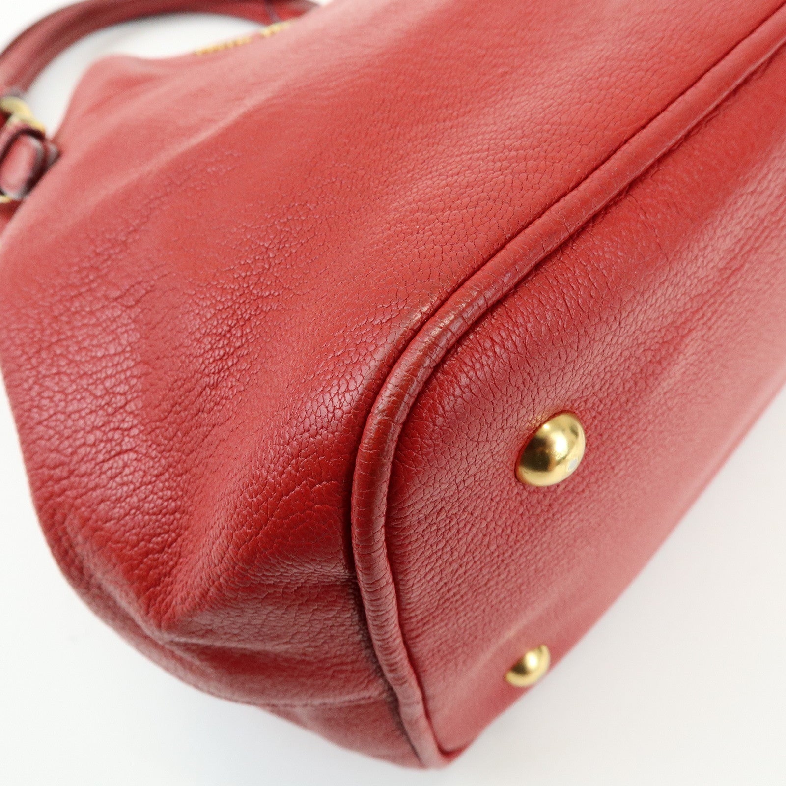 MIU MIU 2Way Bag Hand Bag Shoulder Bag Red RM0886