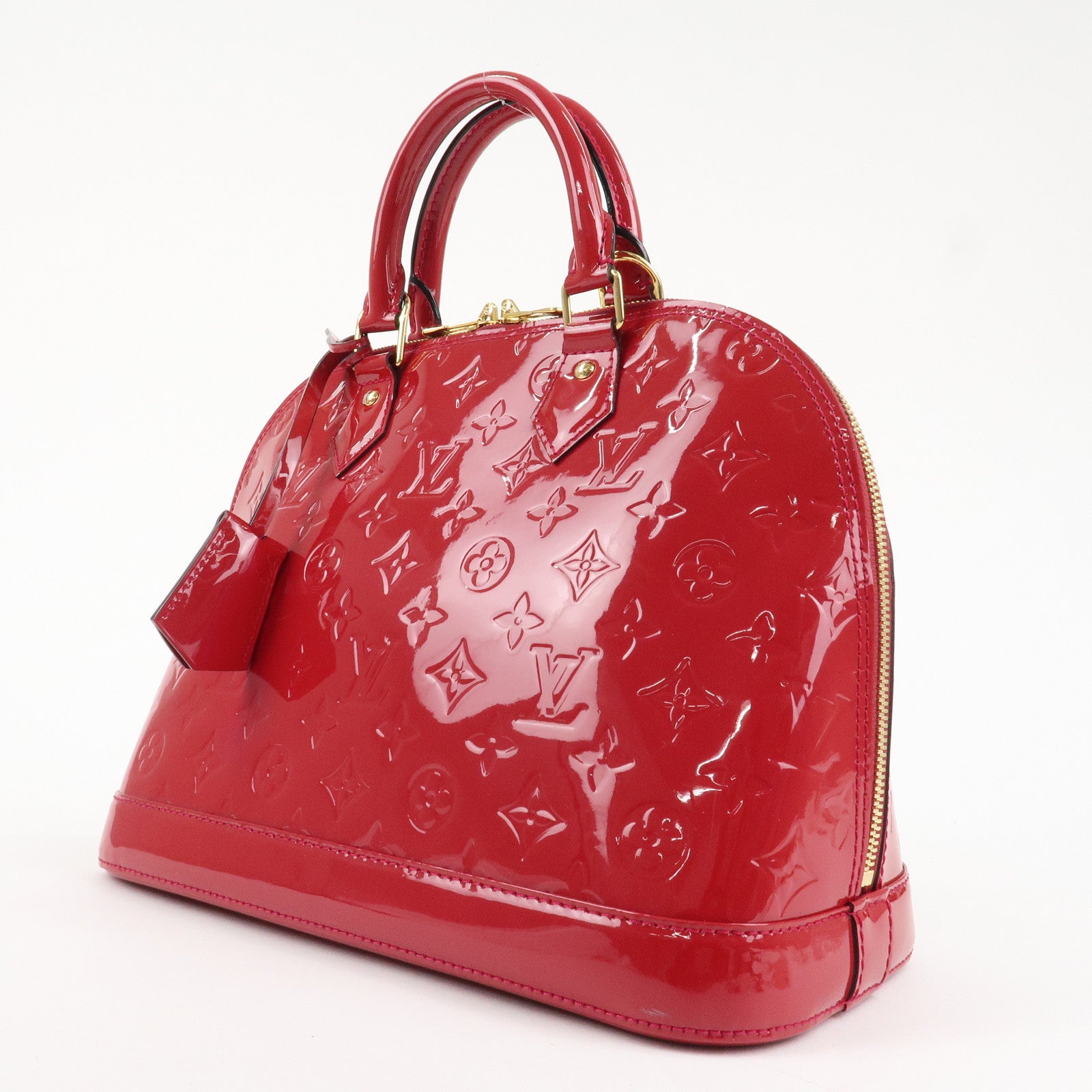 Louis Vuitton Monogram Vernis Alma PM Hand Bag Red M91693 Used