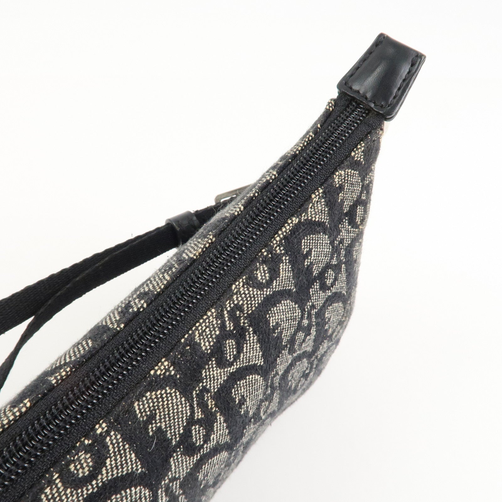 Christian Dior Trotter Canvas Leather Shoulder Bag Hand Bag Black Used