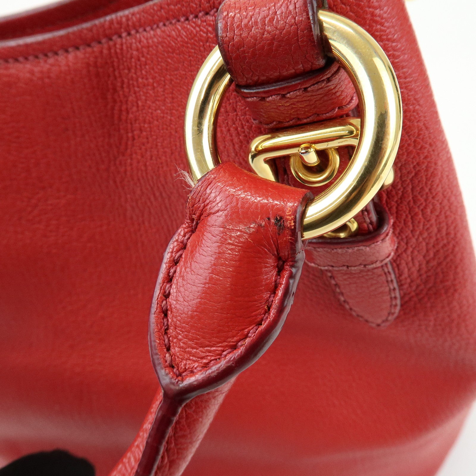 MIU MIU 2Way Bag Hand Bag Shoulder Bag Red RM0886