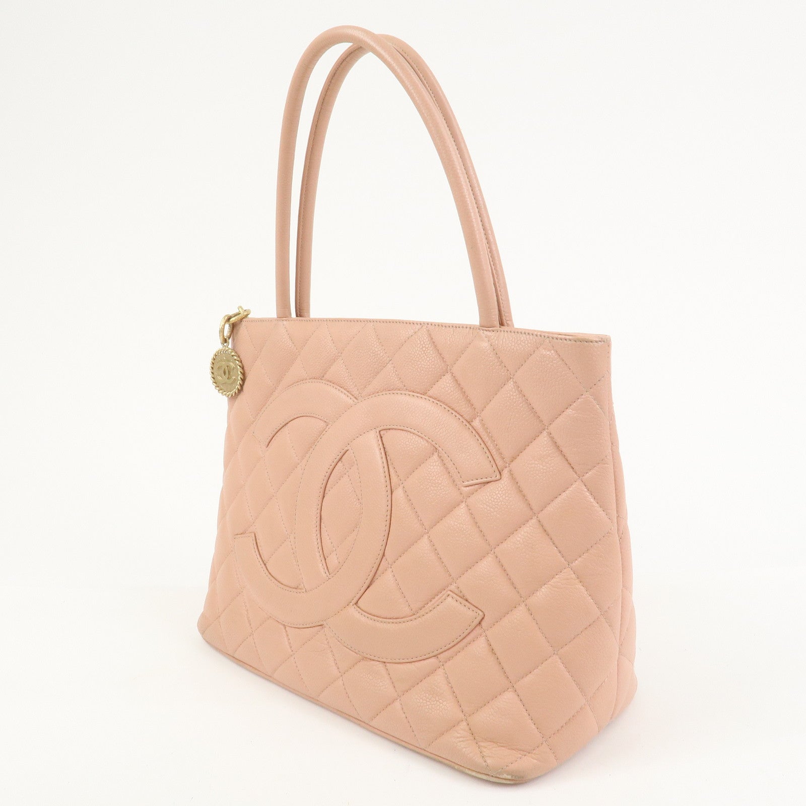 CHANEL Matelasse COCO Mark Medallion Tote Bag Hand Bag Pink A01804