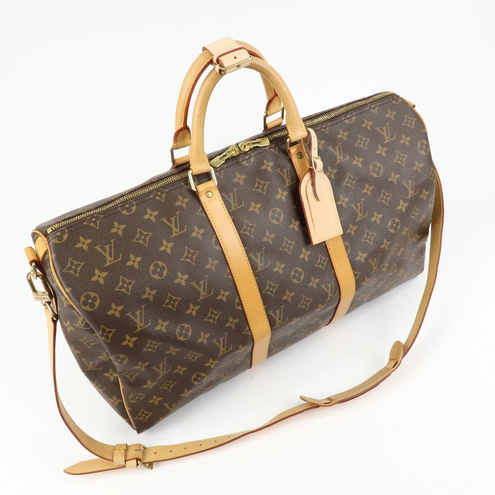 Louis Vuitton Monogram Keep All Bandouliere 50 Boston Bag M41416