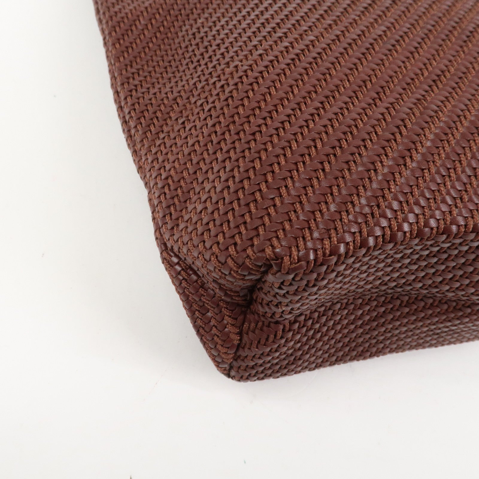 HERMES Amedaba PM Diago Leather Tote Bag Hand Bag Brown