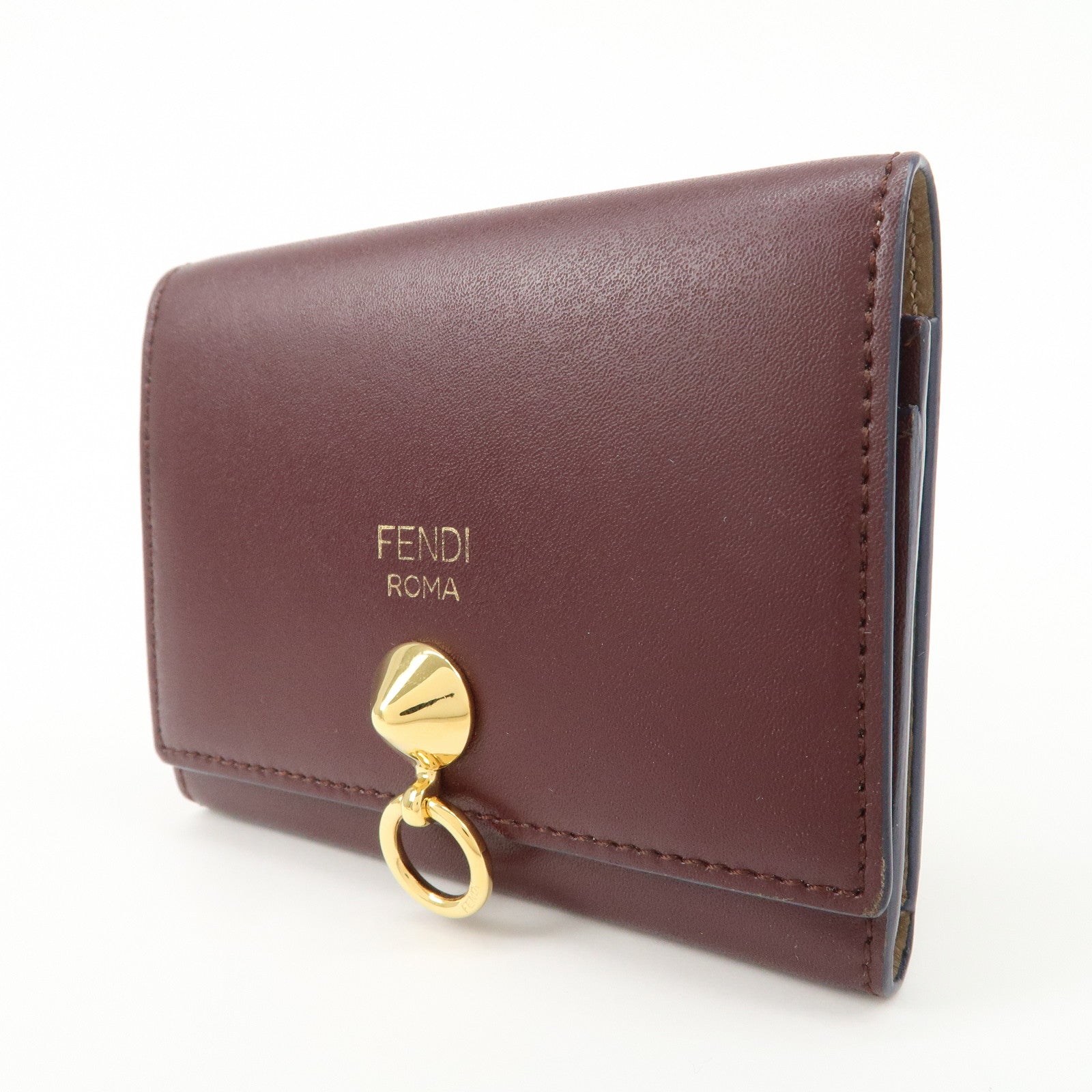 FENDI By The Way Leather Card Case Bordeaux 3M0217