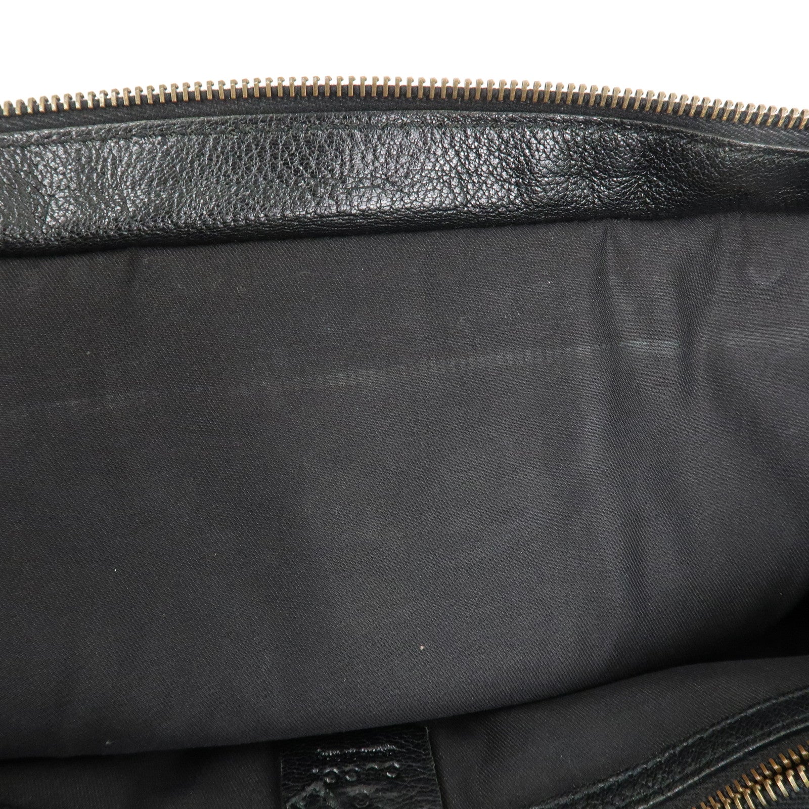 GUCCI Interlocking G Leather Blondie Studs Hand Bag Black 121551