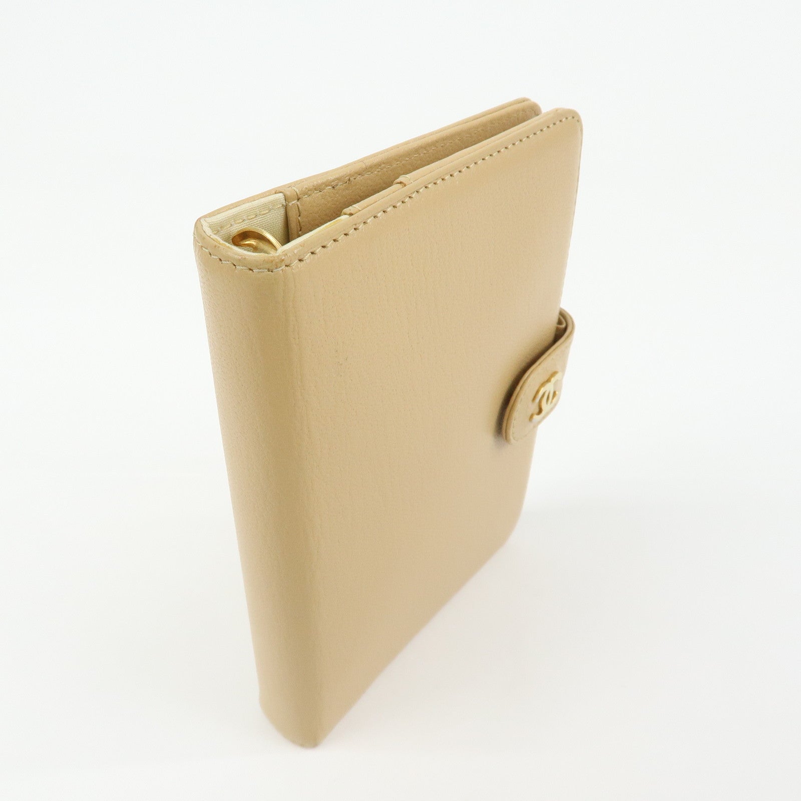 CHANEL COCO Mark Calf Skin Agenda Cover Planner Cover Beige