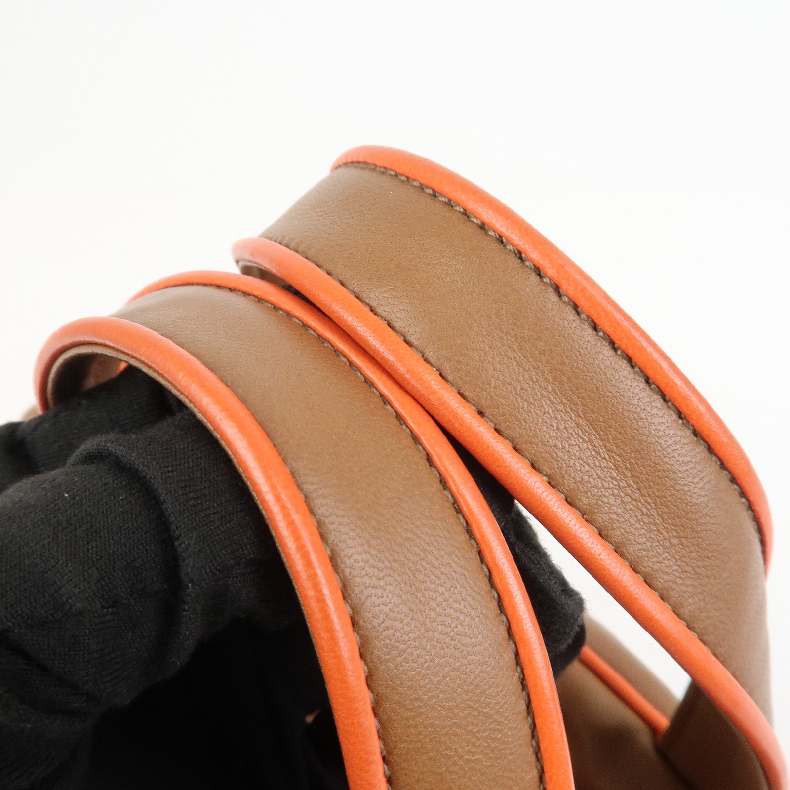 LOEWE Logo Nappa Leather Mini Hand Bag Boston Bag Brown