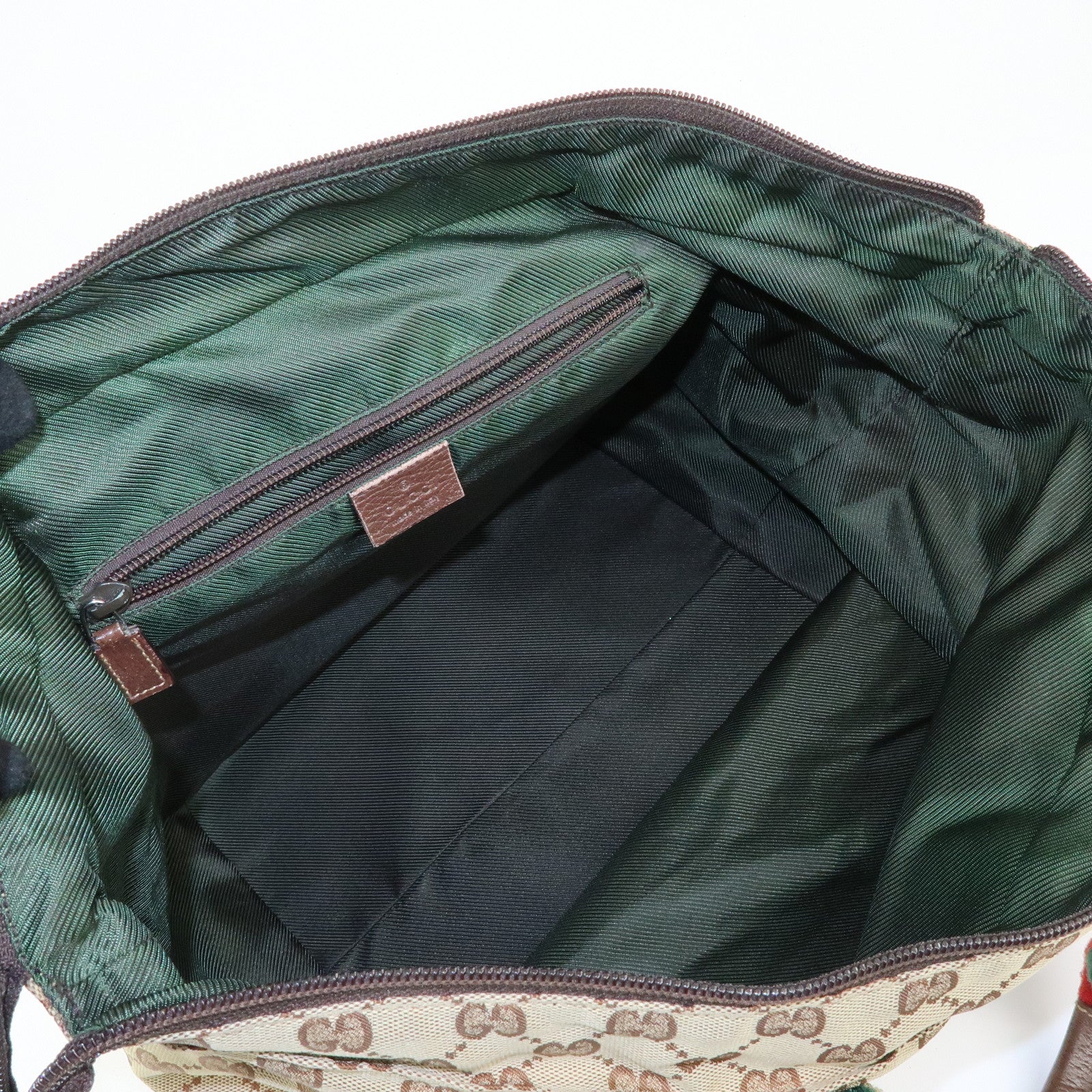GUCCI Sherry GG Canvas Leather Tote Bag Hand Bag Beige Brown 131231