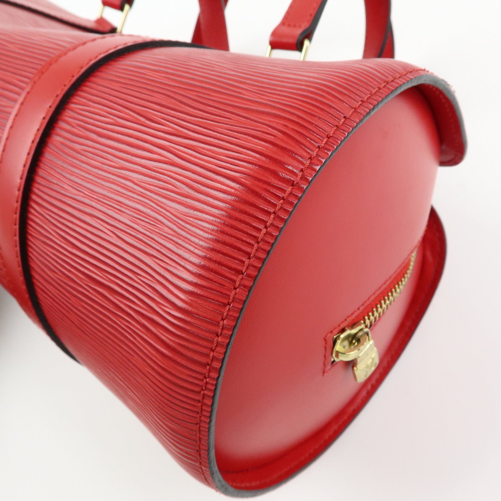 Louis Vuitton Epi Soufflot Leather Hand Bag Castillian Red M52227