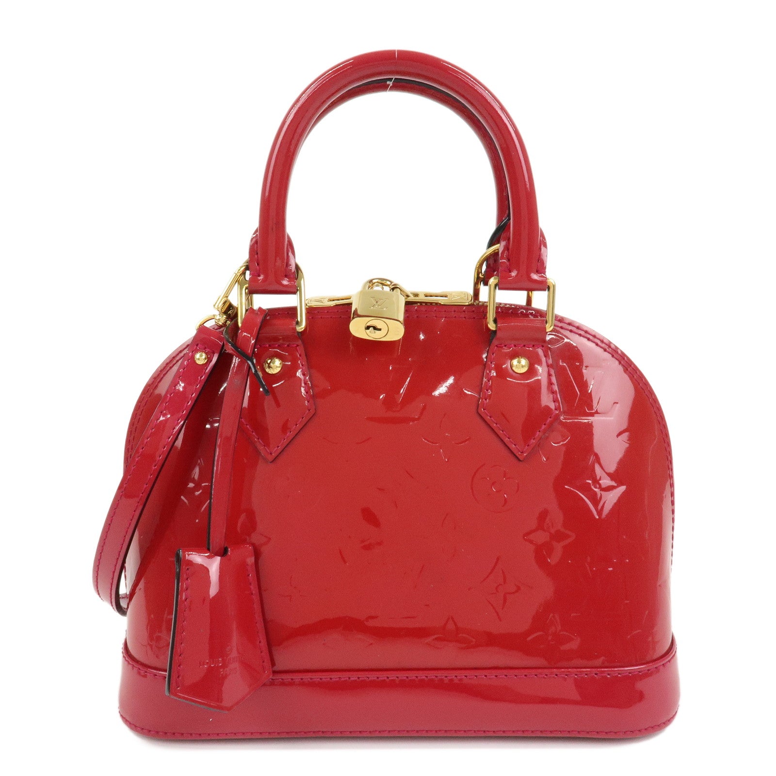 Louis Vuitton Monogram Vernis Leather Alma BB 2Way Bag Red M91606