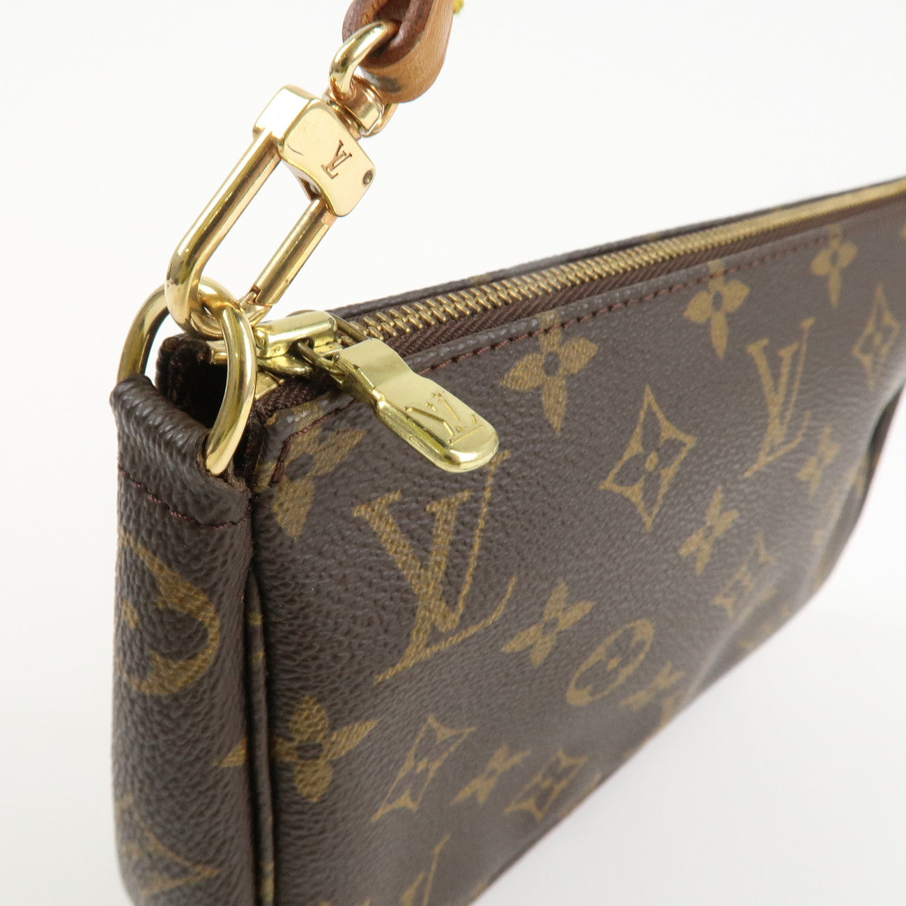 Louis Vuitton Monogram Pochette Accessoires Hand Bag Brown M51980 Used