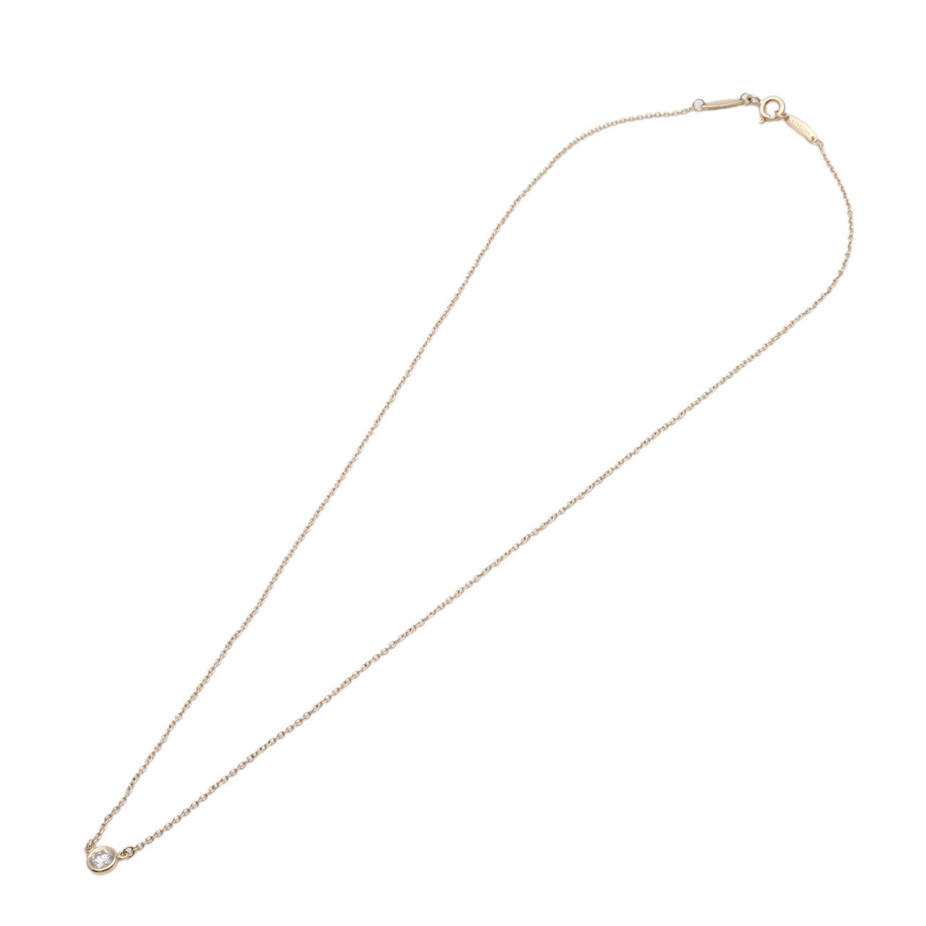 Tiffany & Co By The Yard 1P Diamond 0.18ct Necklace 750YG