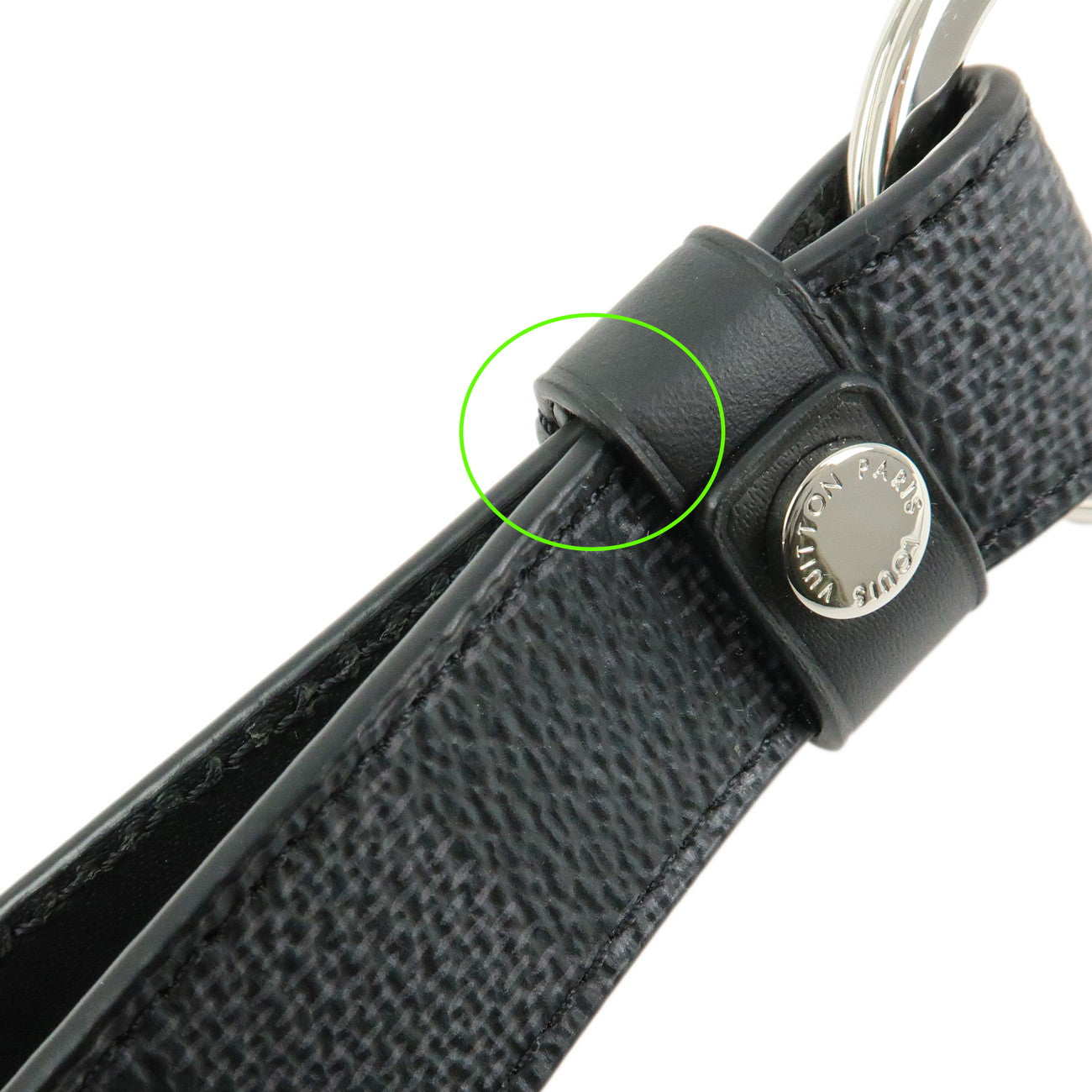 Louis Vuitton Damier Graphite Dragonne Key Chain Bag Charm M62706