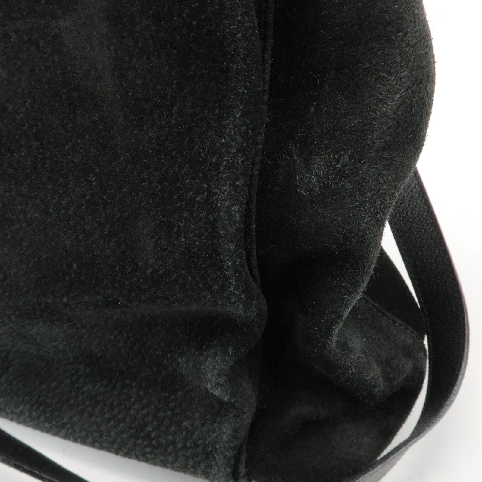 GUCCI Bamboo Suede 2Way Bag Hand Bag Shoulder Bag Black 0022122