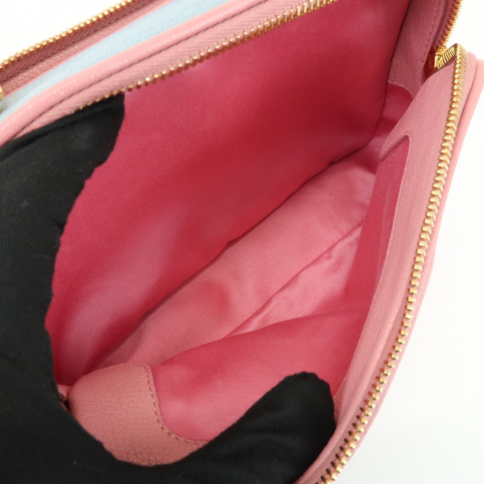 MIU MIU Camera Bag Chain Shoulder Bag Pink Light Blue