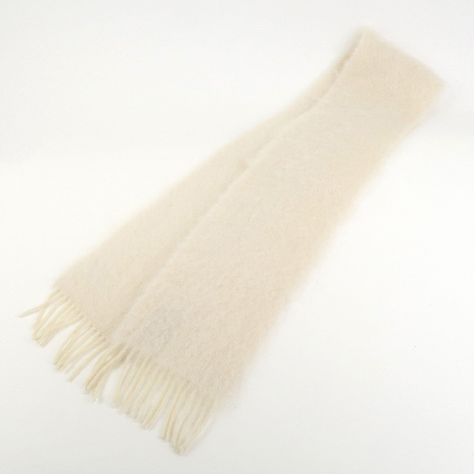 LOEWE Anagram Mohair Wool Nylon White Scarf Stole